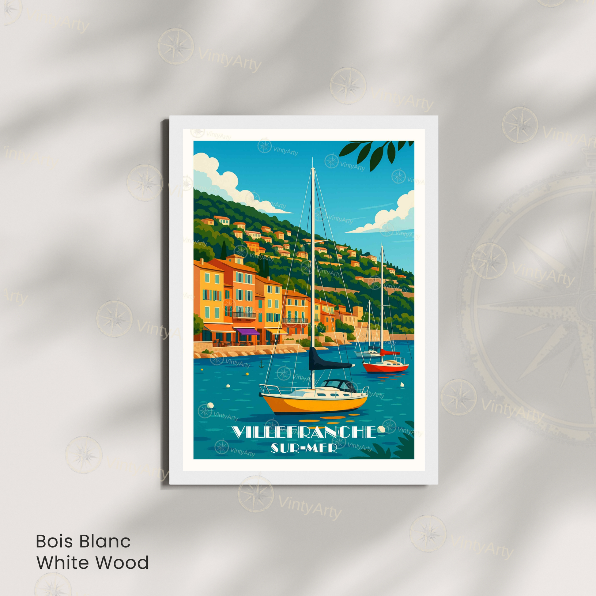 Affiche Villefranche-sur-Mer | Poster Murale France | Affiche Côte d'Azur