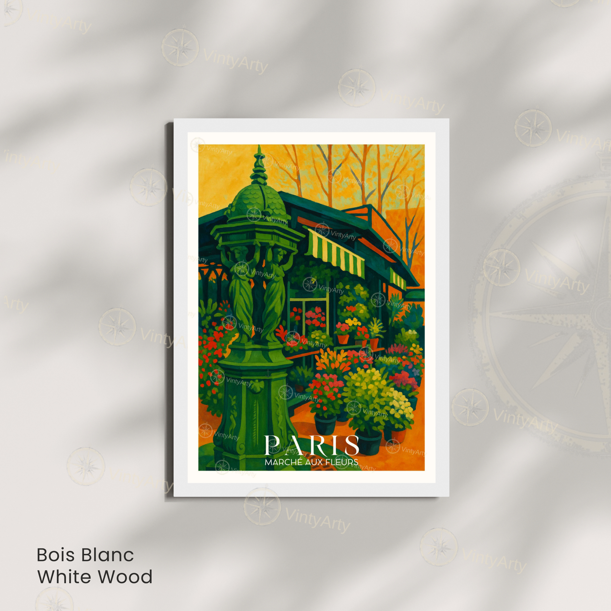 Affiche Paris | Poster Marché aux fleurs | Affiche France