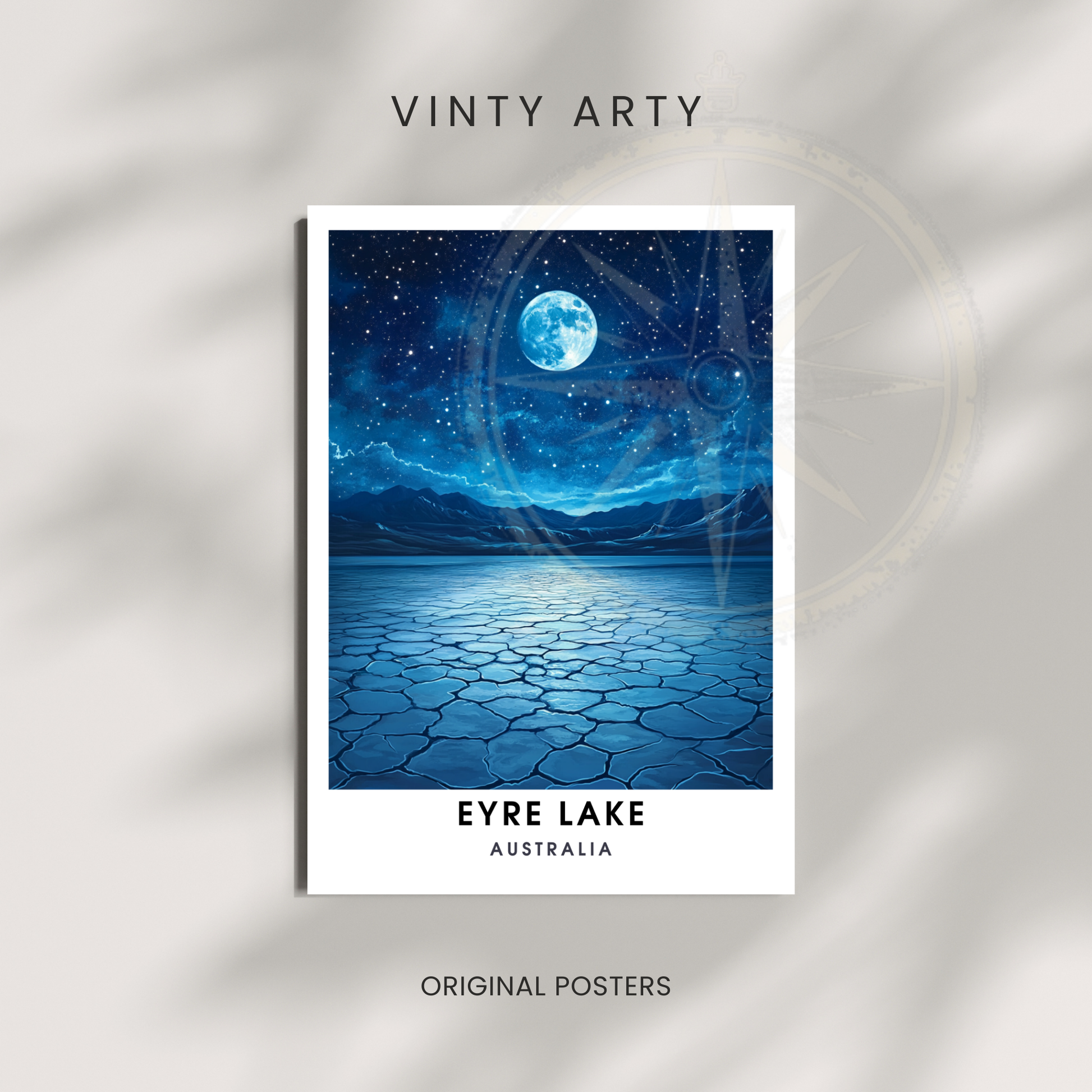 Affiche lac Eyre | Poster de voyage Australie | Affiche Lac