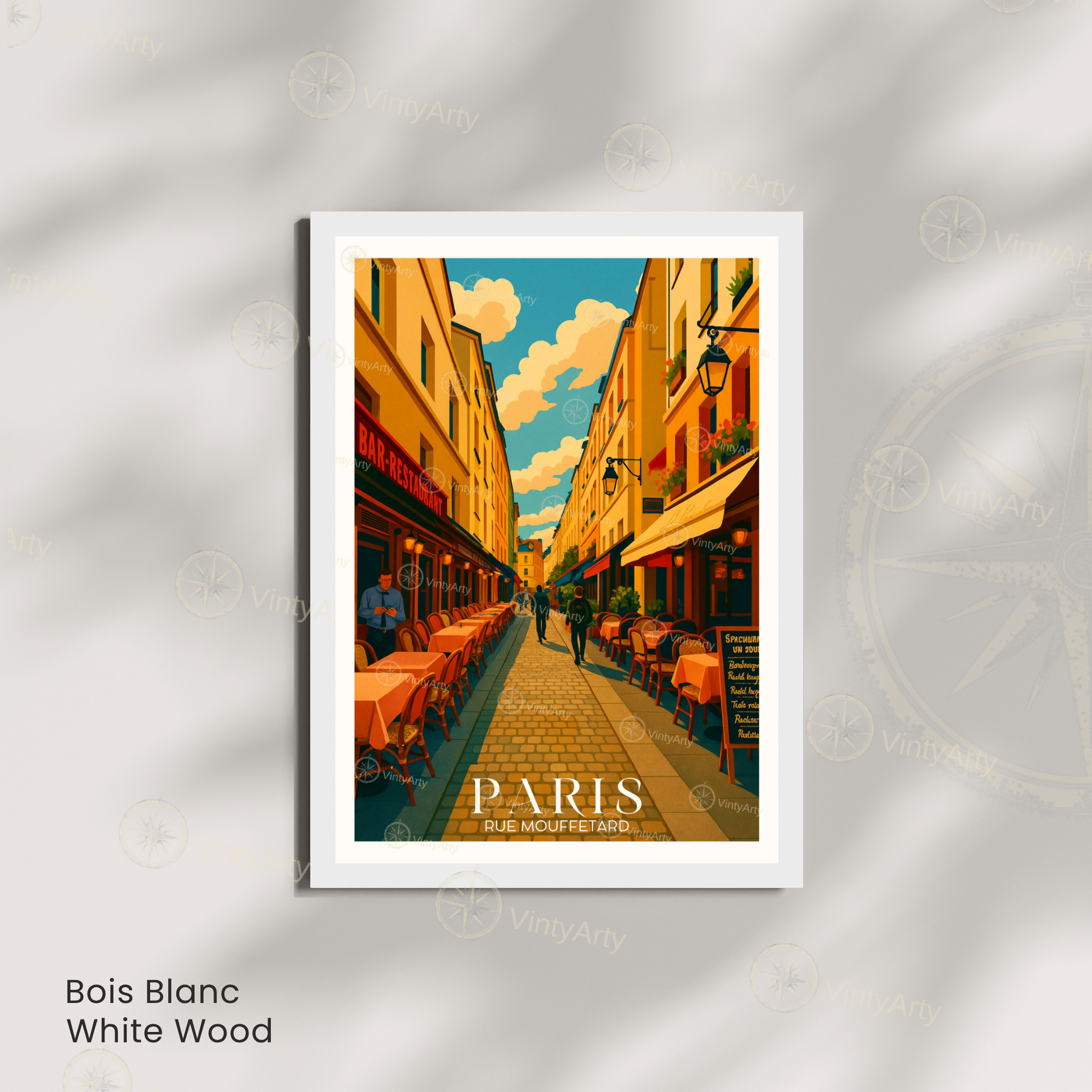 Affiche Paris | Impression Rue Mouffetard | Affiche France