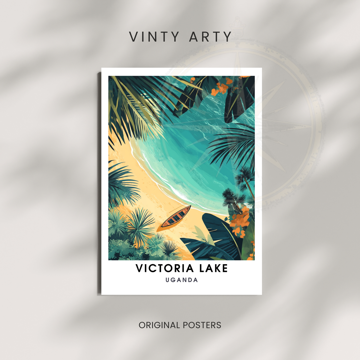 Affiche Lac Victoria | Poster Ouganda | Affiche Lac