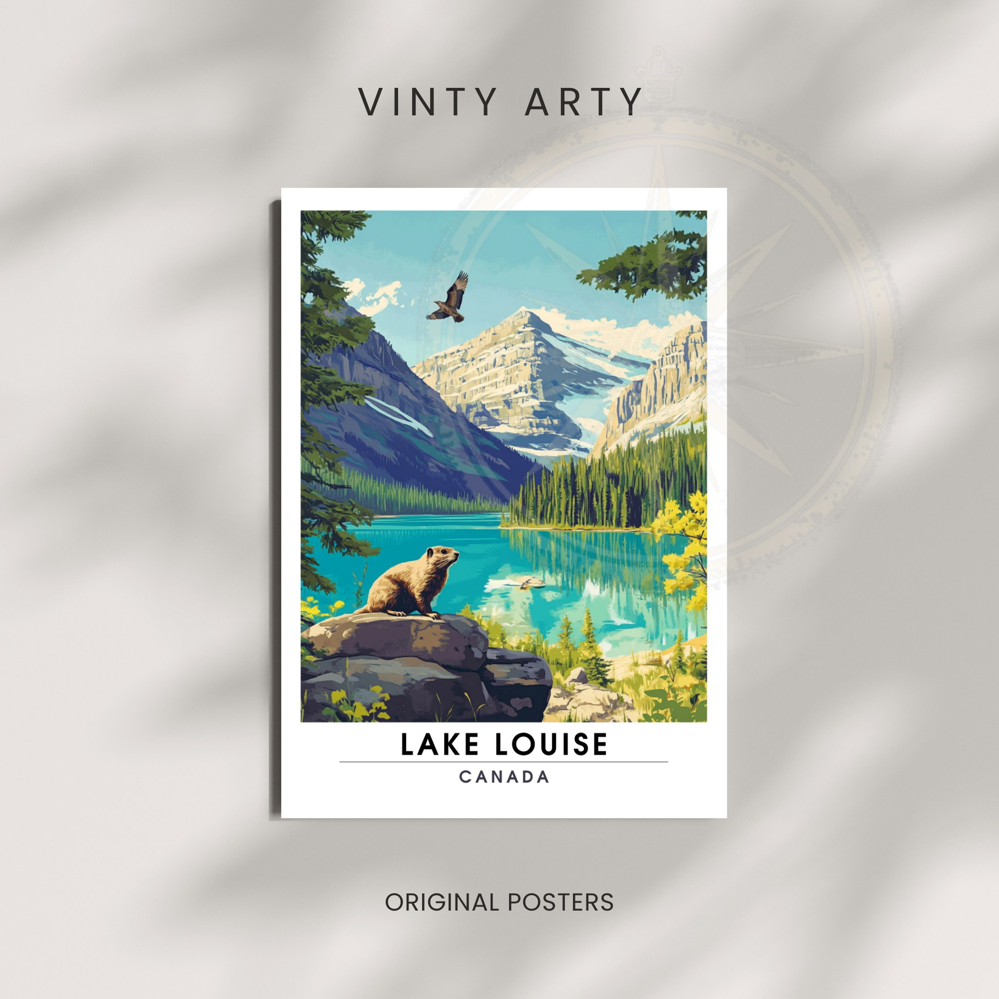 Affiche Lac Louise | Impression de voyage Canada | Affiche Lac