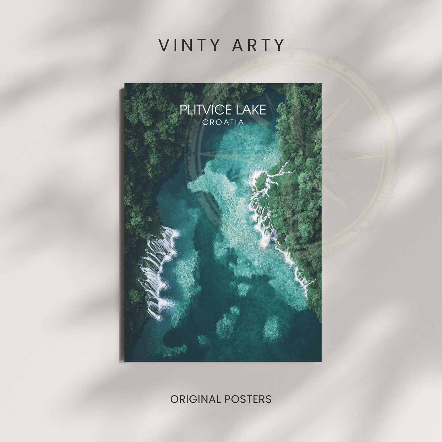Affiche Lac de Plitvice | Impression de voyage Croatie | Affiche Lac