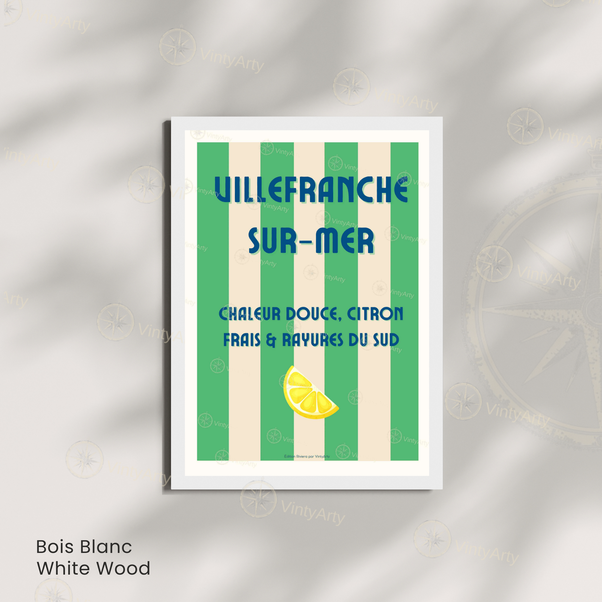 Affiche Villefranche-sur-Mer | Impression de voyage France | Affiche Côte d'Azur