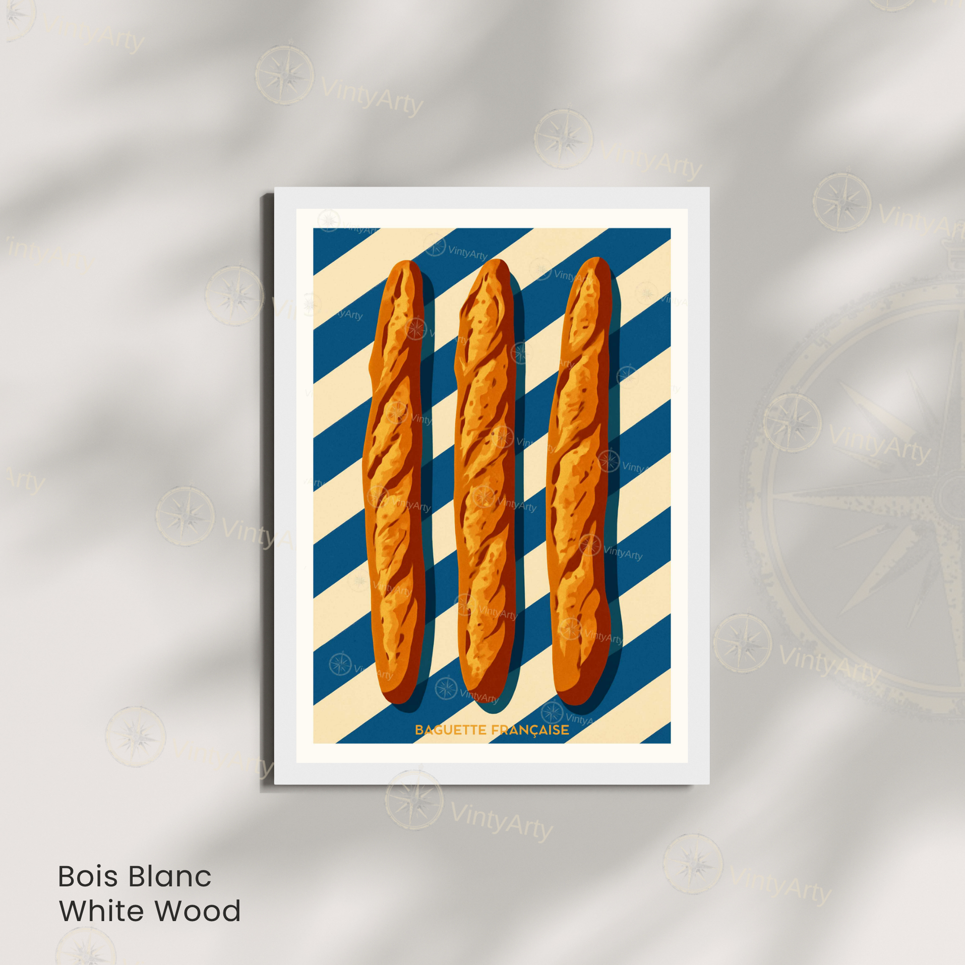 Affiche Paris | Poster artistique baguette française | Affiche France