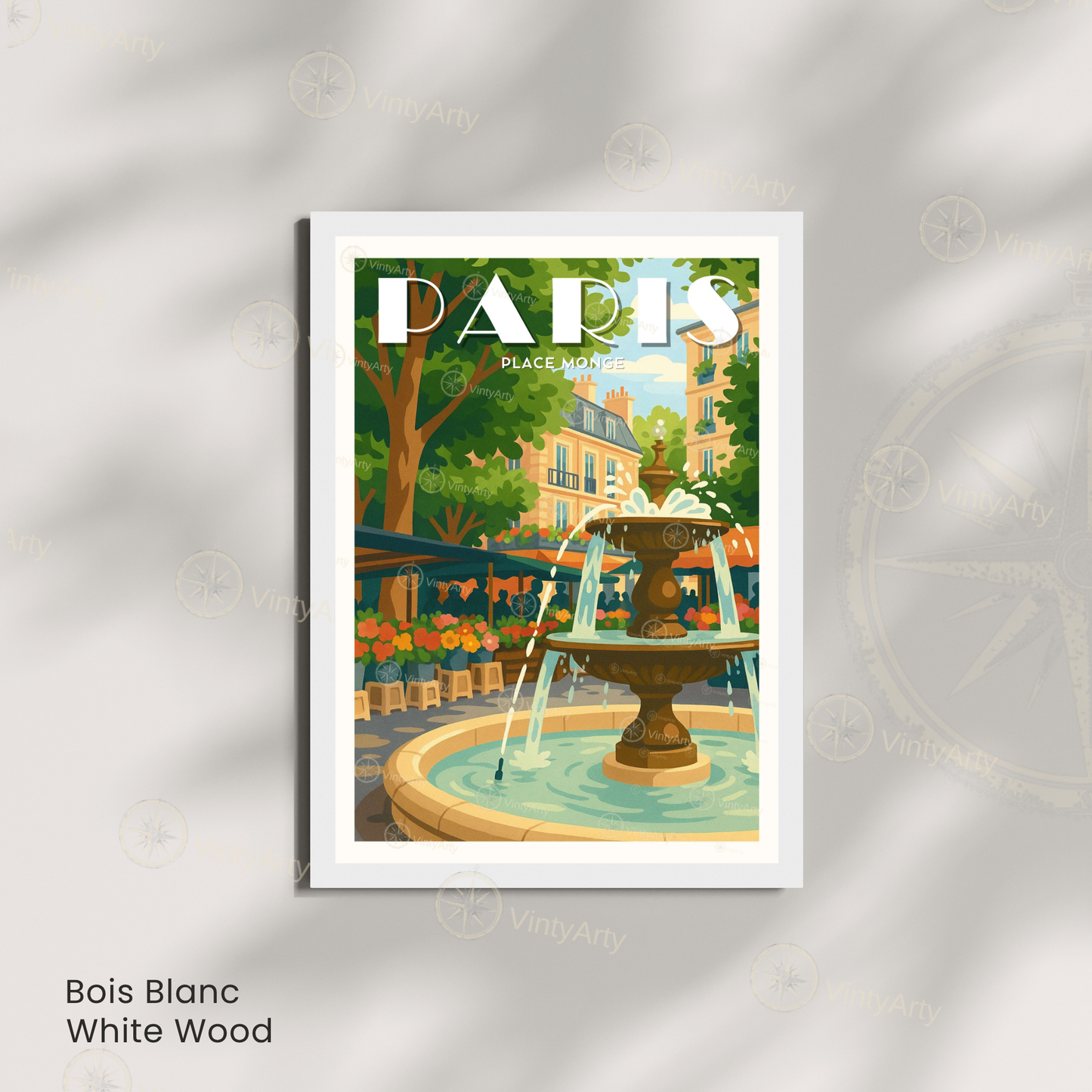 Affiche Paris | Poster Place Monge | Affiche France