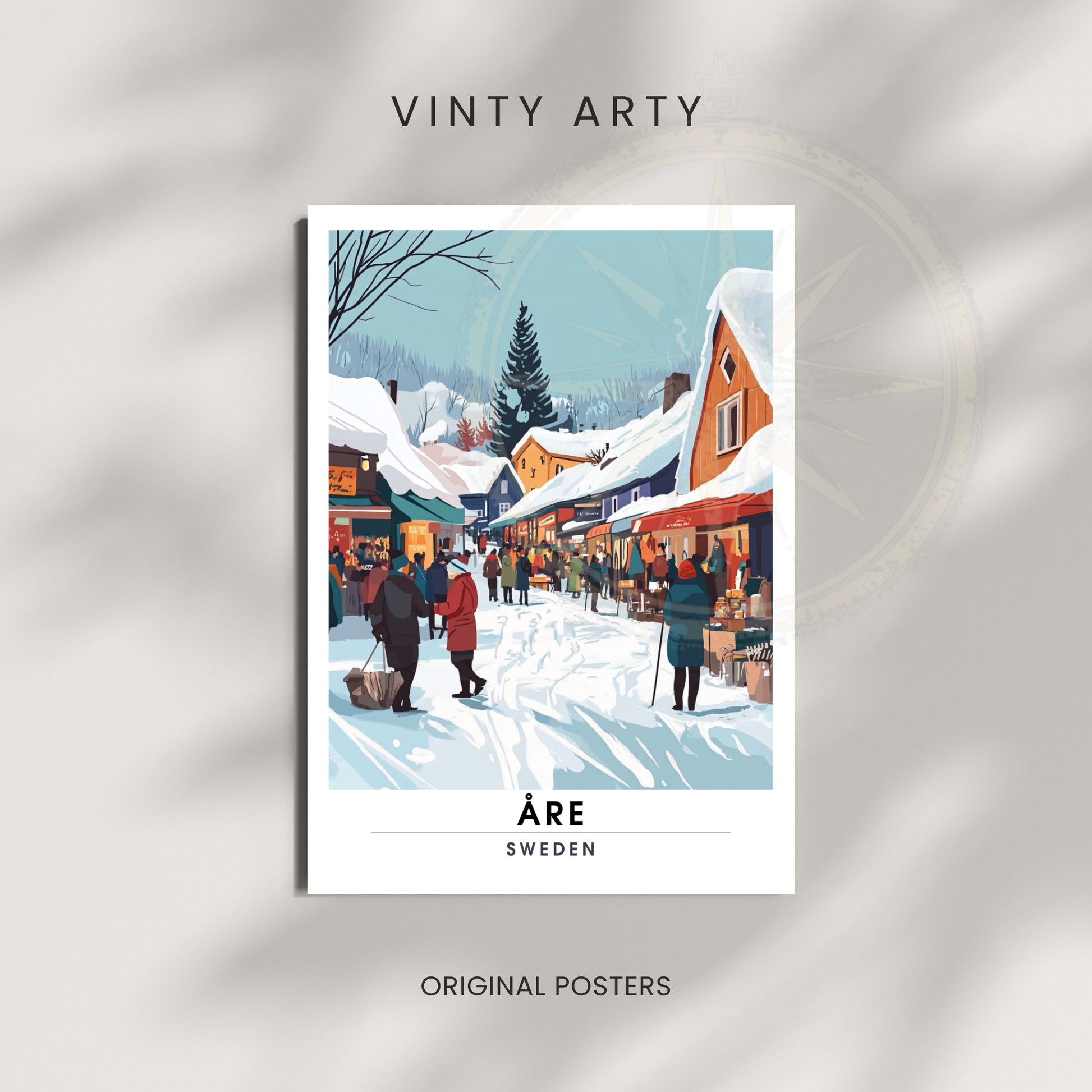 Affiche Åre | Impression de voyage Suède | Affiche Suède