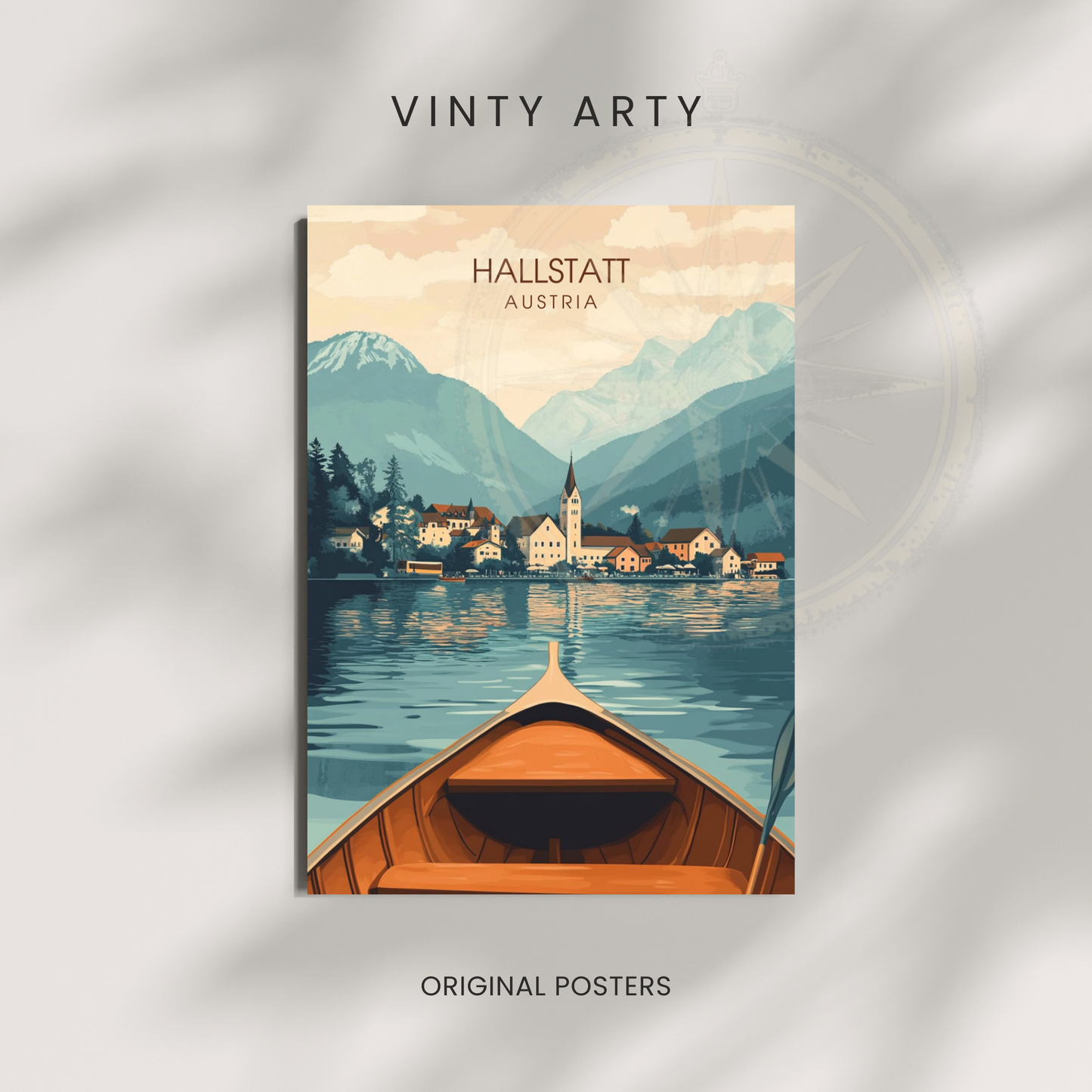 Affiche Hallstatt | Poster de voyage Autriche | Affiche Autriche