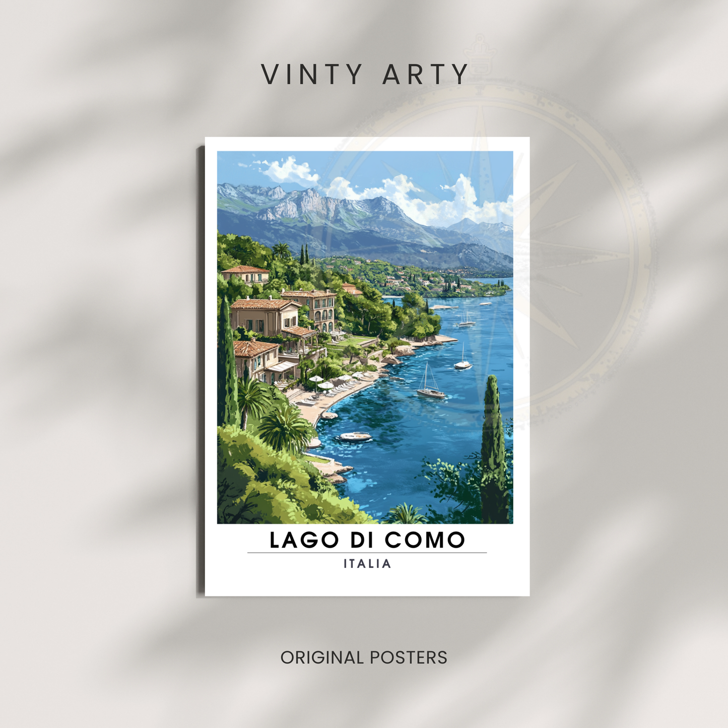 Affiche Lac de Côme | Impression de voyage Italie | Affiche Lac
