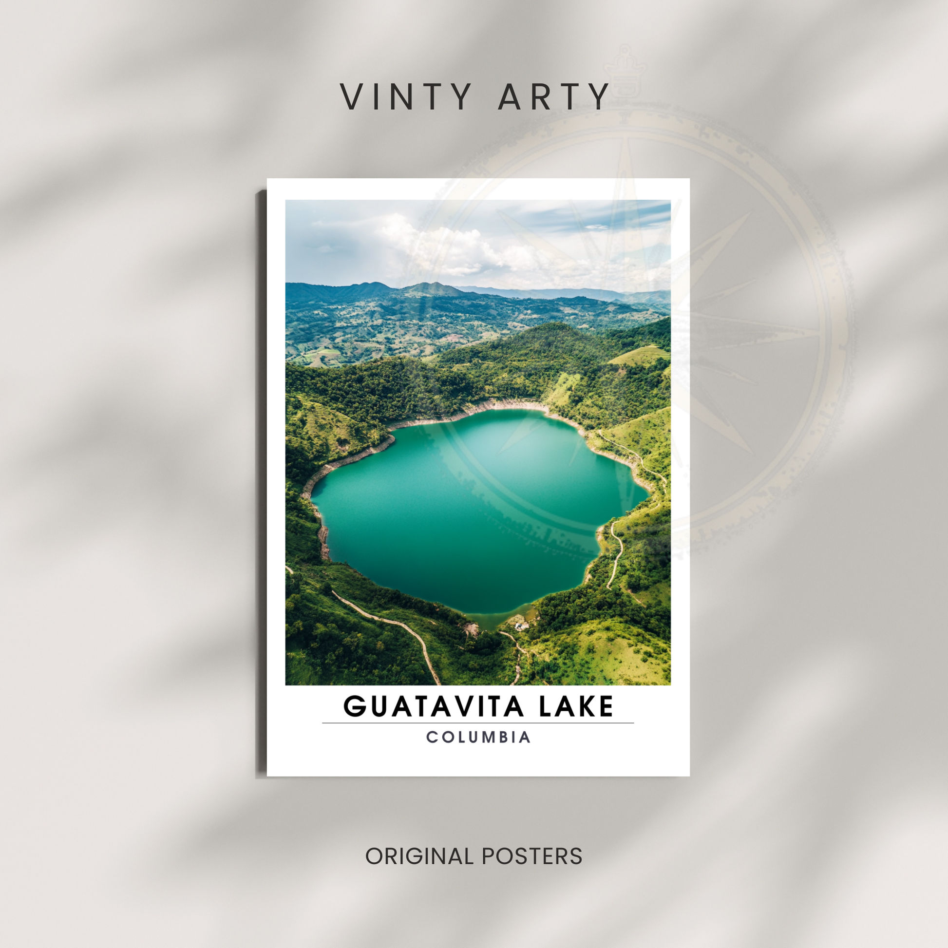 Affiche Lac Guatavita | Impression de voyage Columbia | Affiche Lac