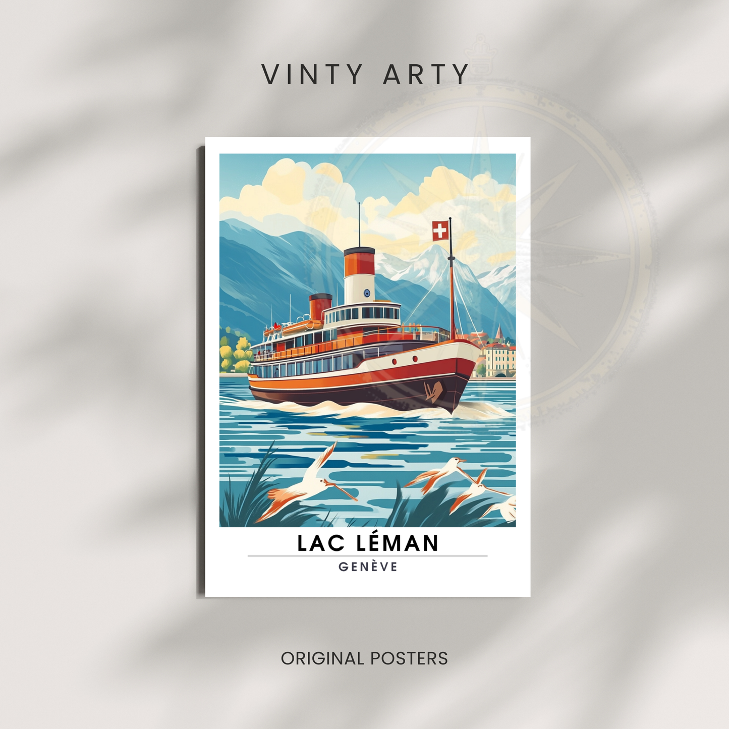 Affiche lac léman | Poster Suisse | Affiche Suisse