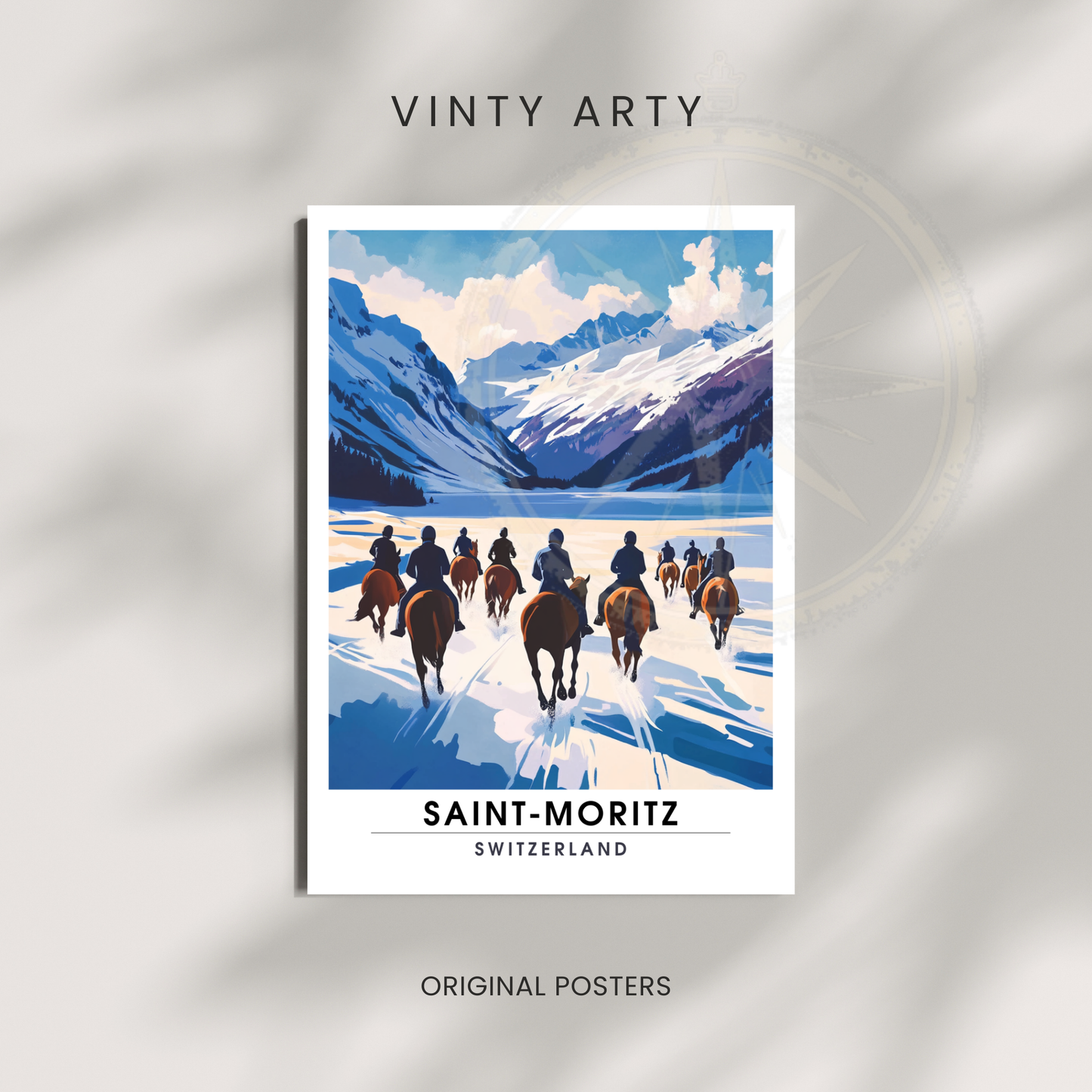 Affiche Saint-Moritz | Impression de voyage Suisse | Affiche Suisse