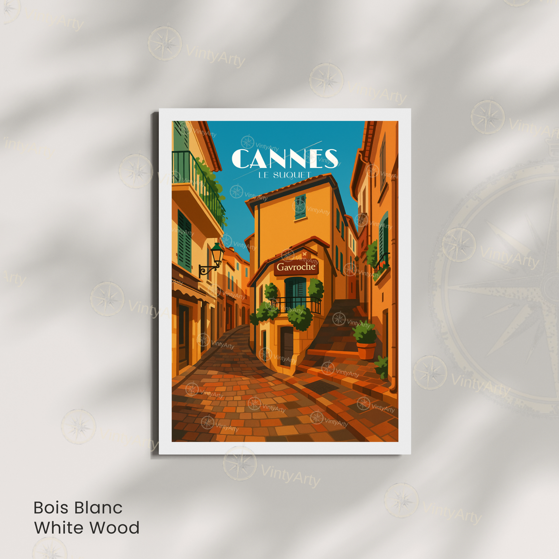 Affiche Cannes | Poster de voyage Le Suquet | Affiche France