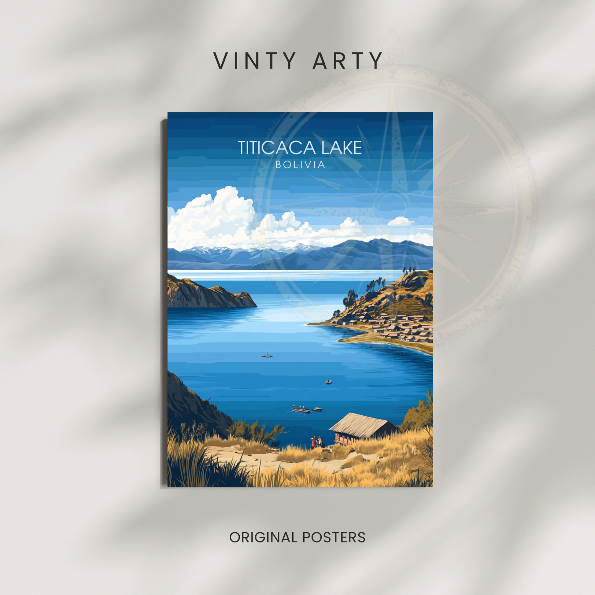 Affiche Lac Titicaca | Poster de voyage Bolivie | Affiche Lac