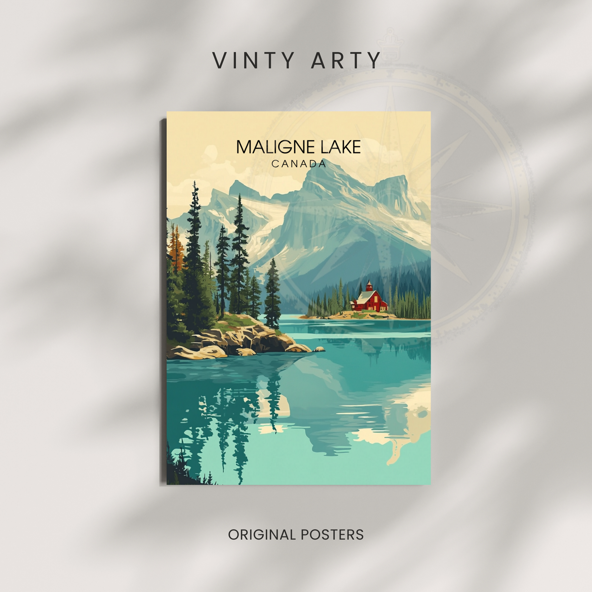 Affiche Lac Maligne | Impression de voyage Canada | Affiche Lac