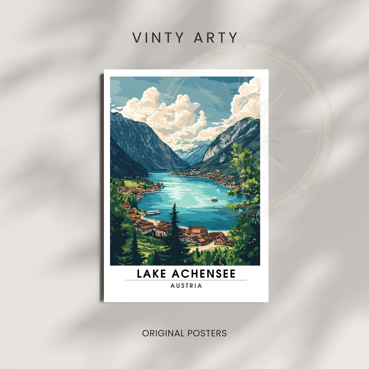Affiche Lac Achensee | Poster Autriche | Affiche Lac
