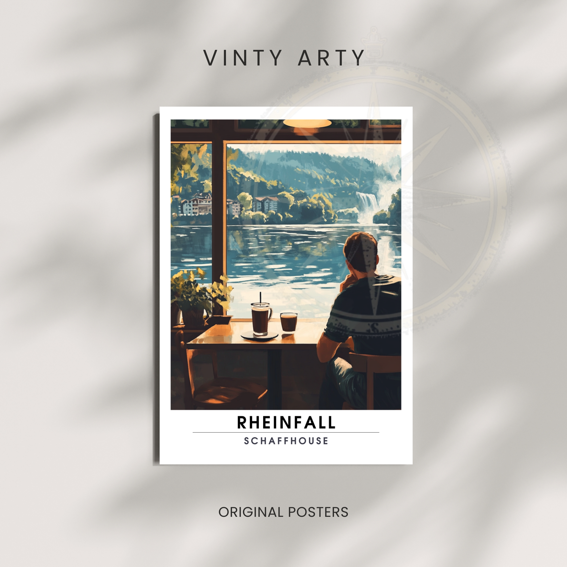 Affiche Chutes du Rhin | Poster de voyage Suisse | Affiche Suisse