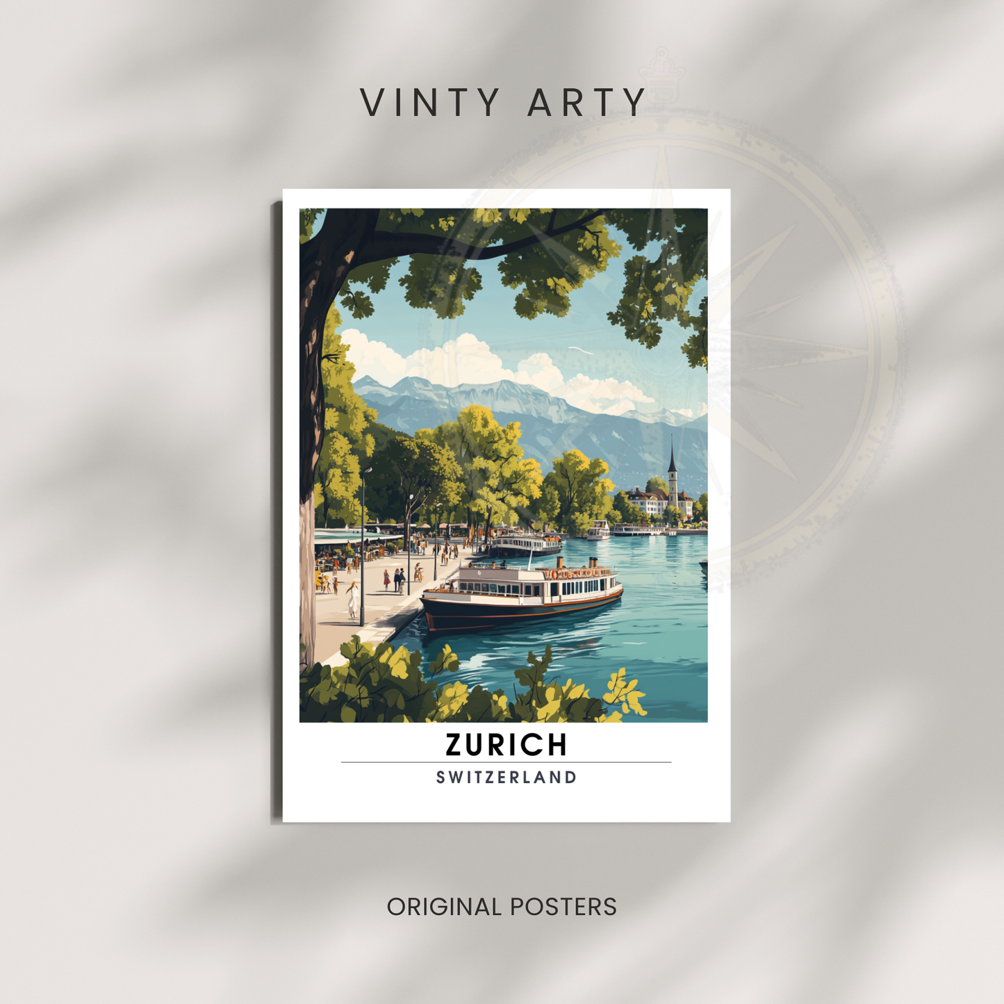 Affiche Zurich | Impression de voyage Suisse | Affiche Suisse