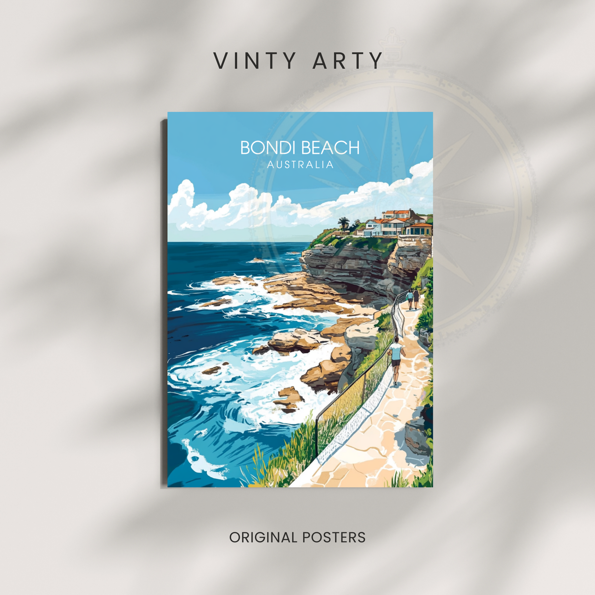 Affiche Plage de Bondi | Impression Australie | Affiche Australie