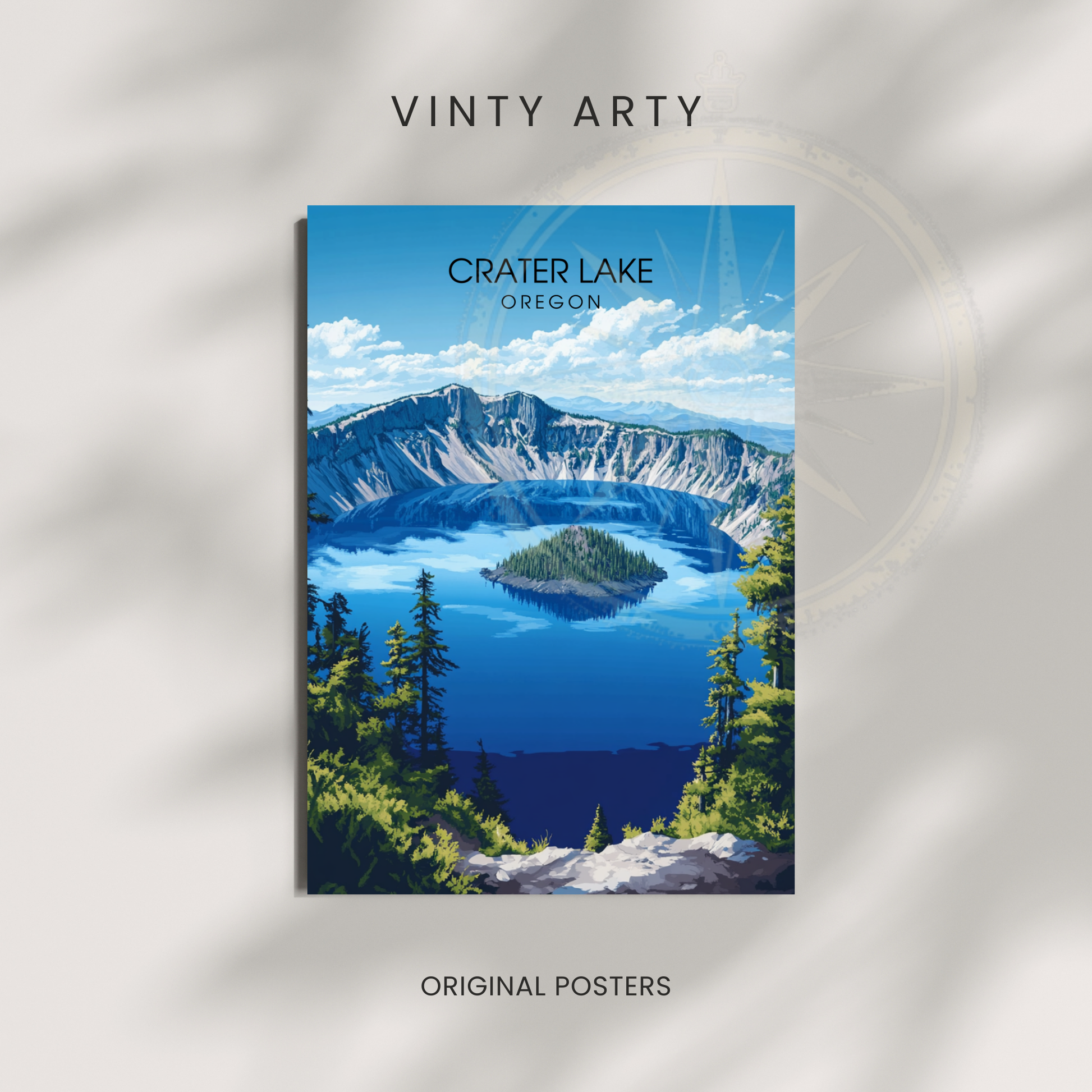 Affiche Lac Crater Oregon | Impression États-Unis | Affiche Lac