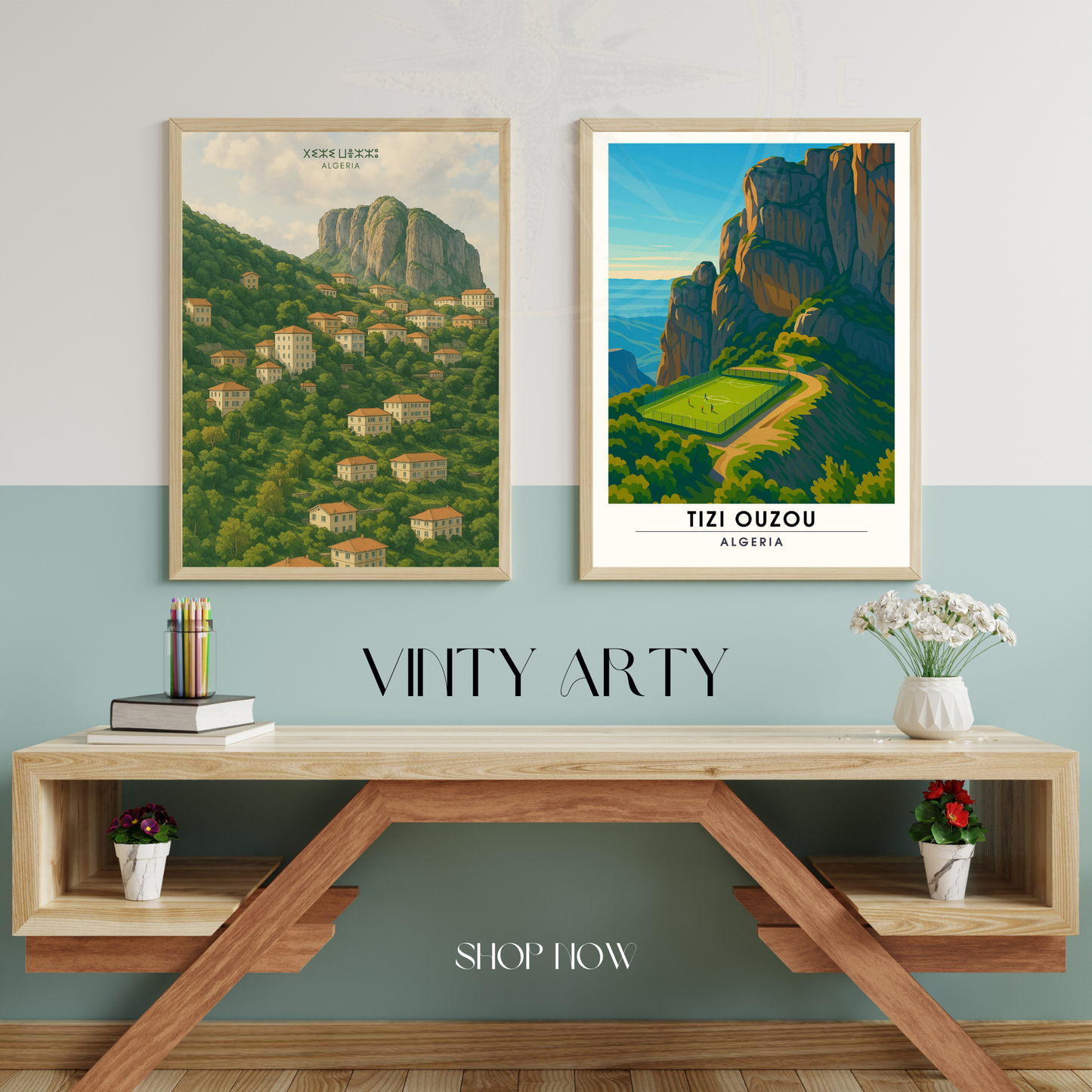 Affiche Tizi Ouzou | impression de voyage Tizi Ouzou | Affiche Kabylie | Algérie