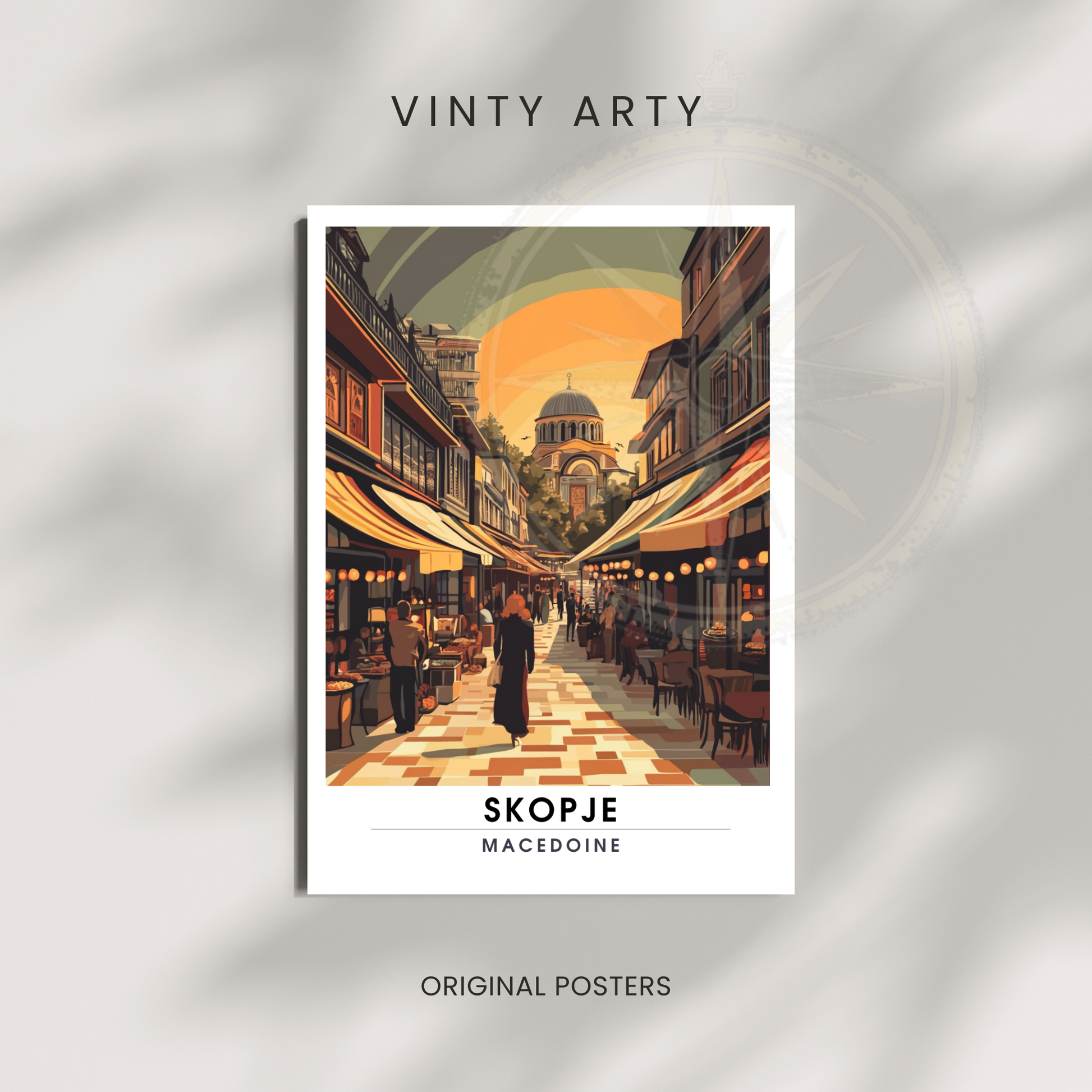 Affiche Skopje | Poster décoratif Macédoine | Affiche Macédoine