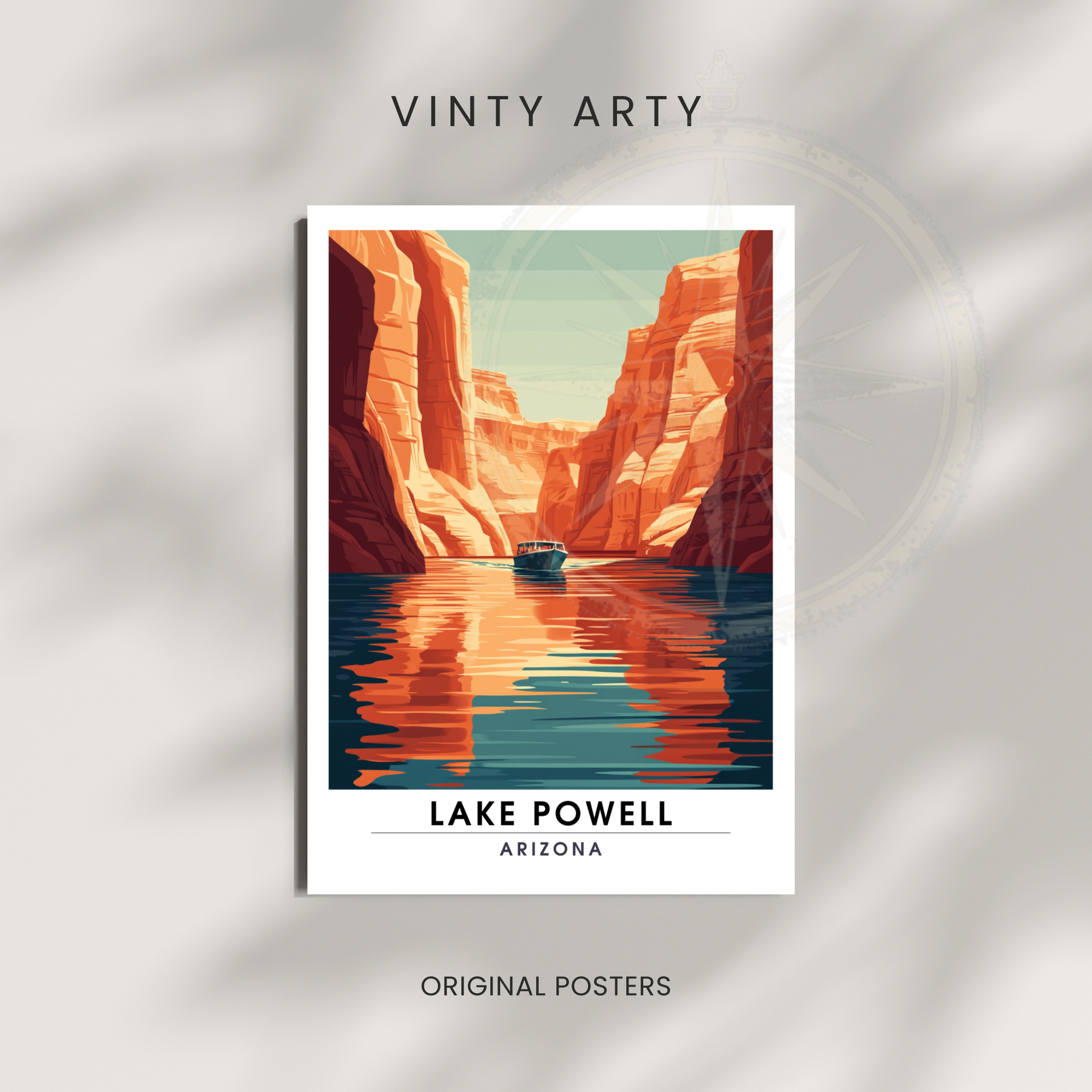 Affiche Lac Powell Arizona | Poster de voyage États-Unis | Affiche Lac