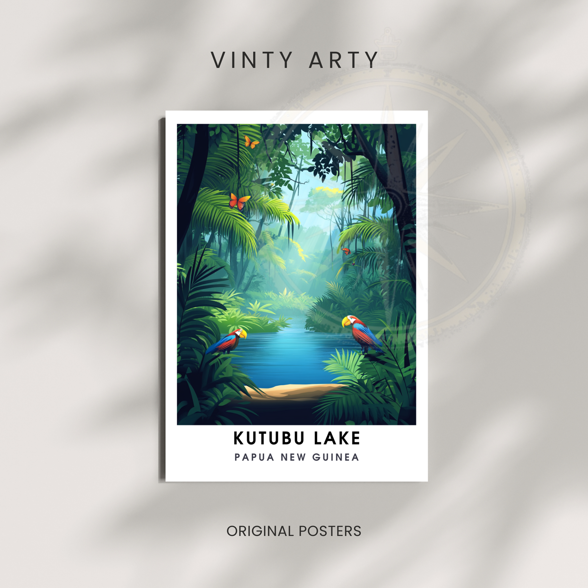 Affiche Lac Katubu | Impression de voyage Papouasie-Nouvelle-Guinée | Affiche Lac