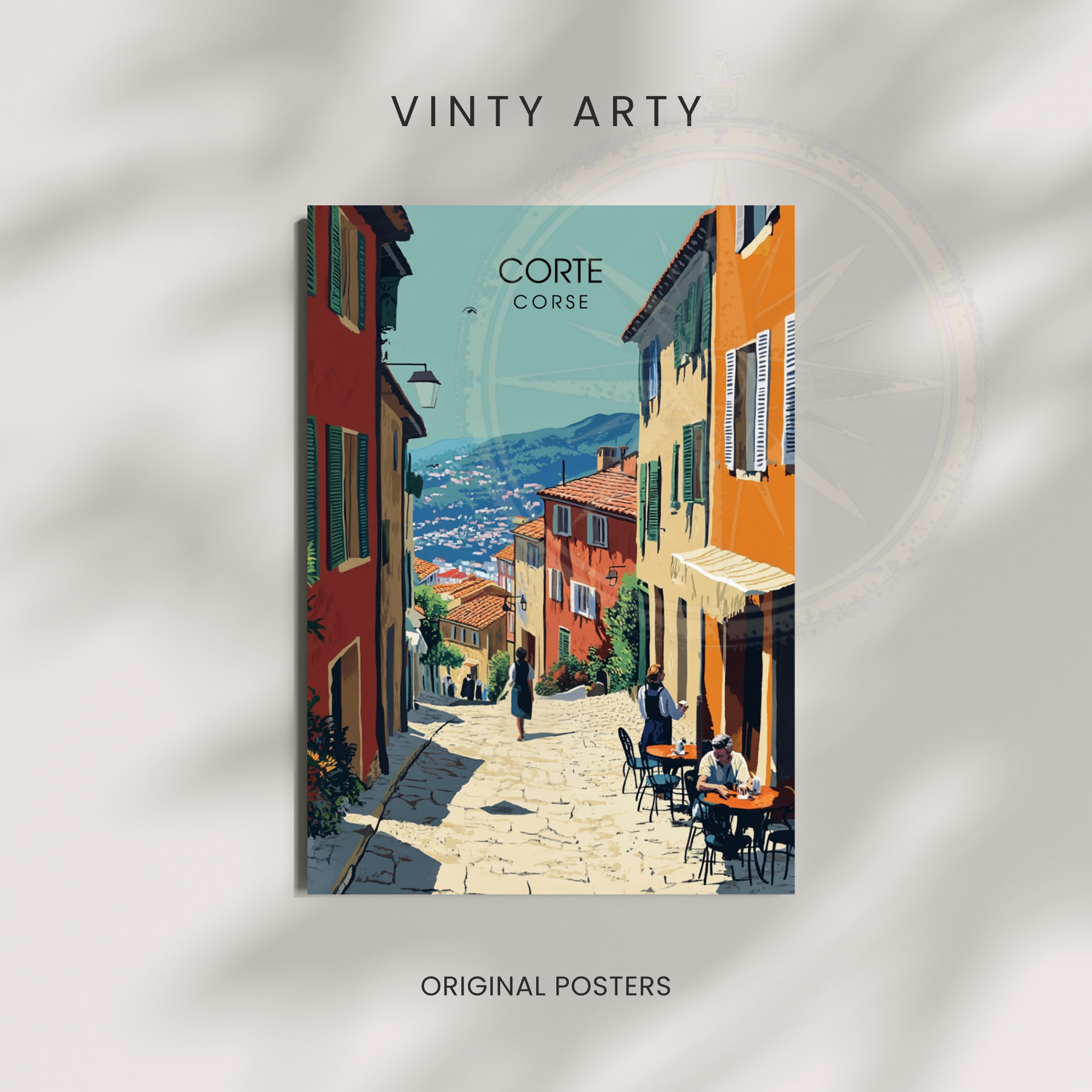 Affiche Corte | Poster de voyage Corse | Affiche Corse