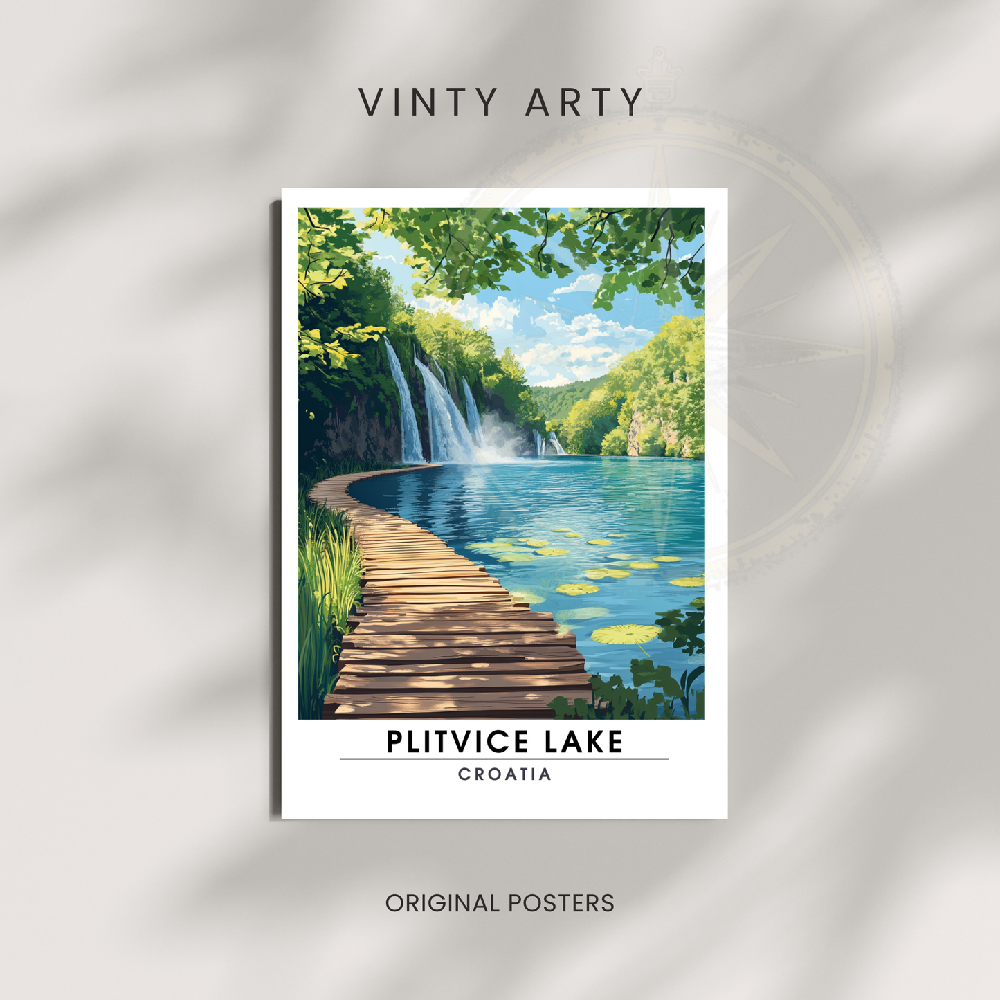 Affiche Lac de Plitvice | Impression voyage Croatie | Affiche Lac