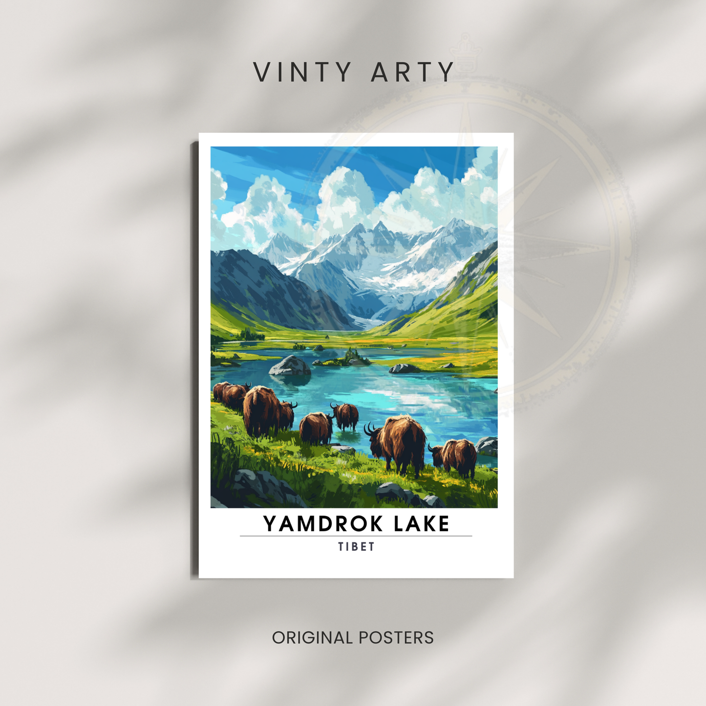Affiche Lac Yamdrok | Impression Tibet | Affiche Lac