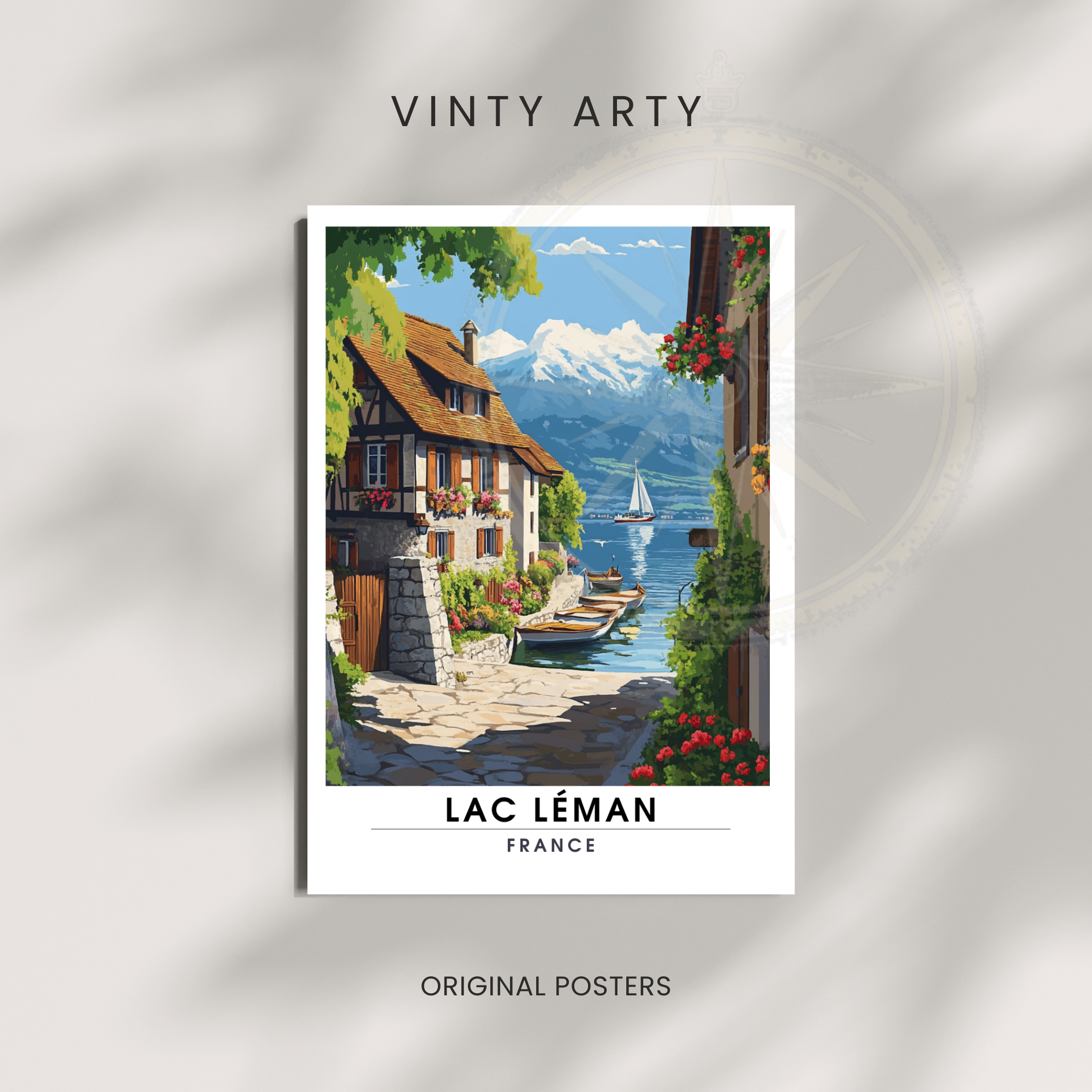 Affiche Lac Léman | Impressions de voyage France | Affiche Lac