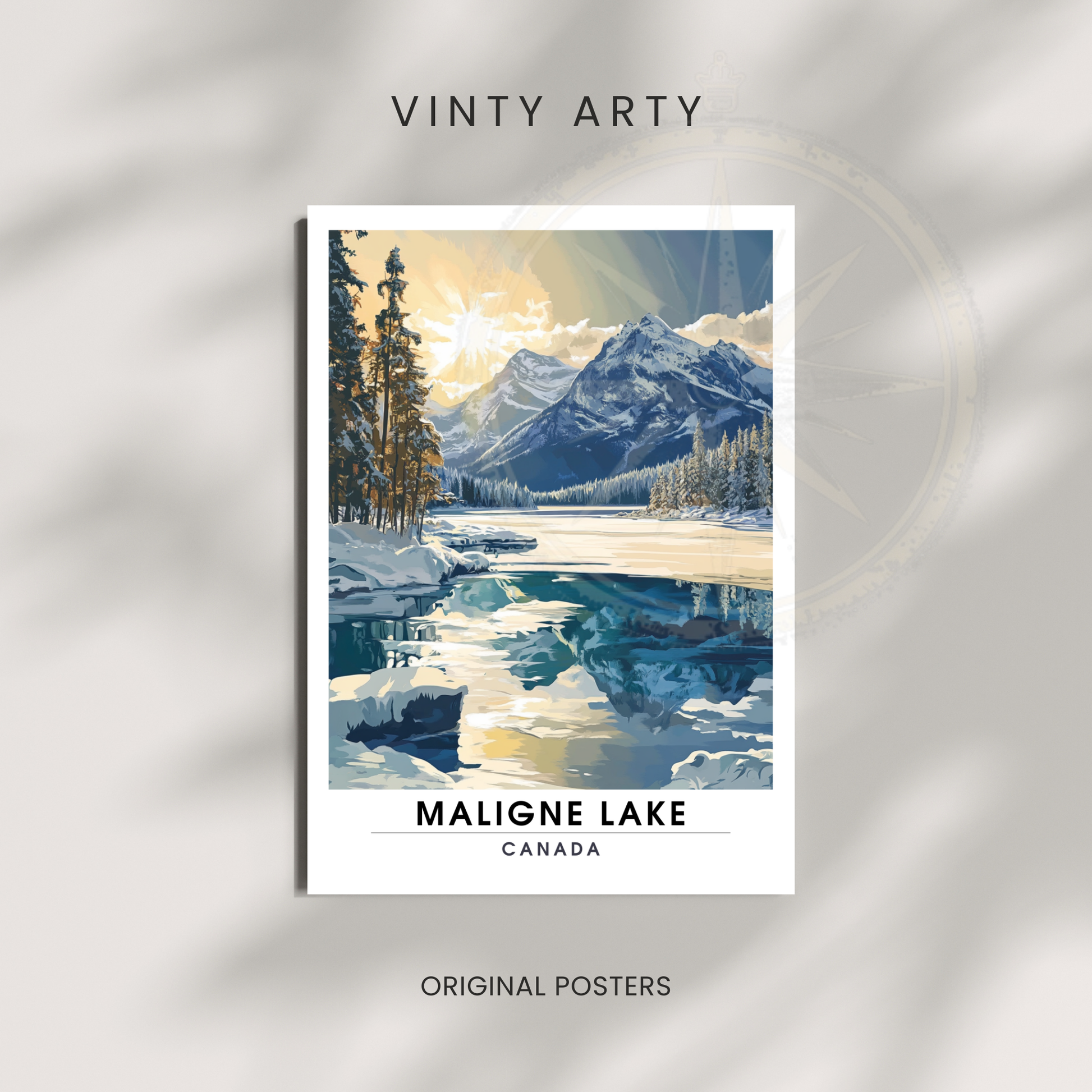 Affiche Lac Maligne | Poster de voyage Canada | Affiche Lac