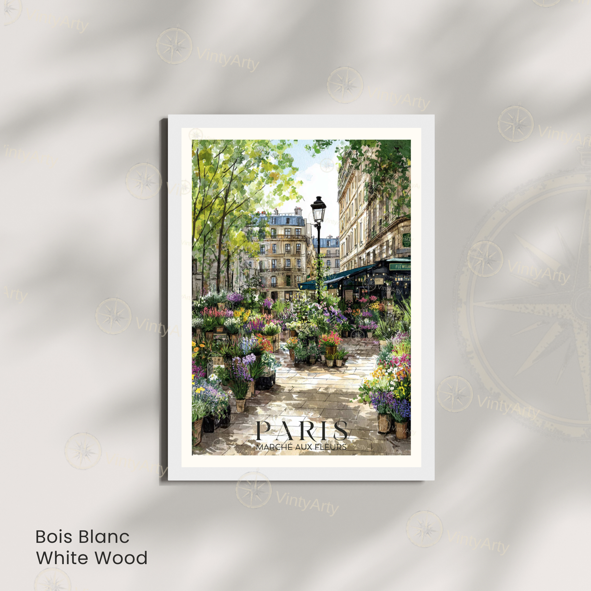 Affiche Paris | Poster France | Affiche Marché aux fleurs