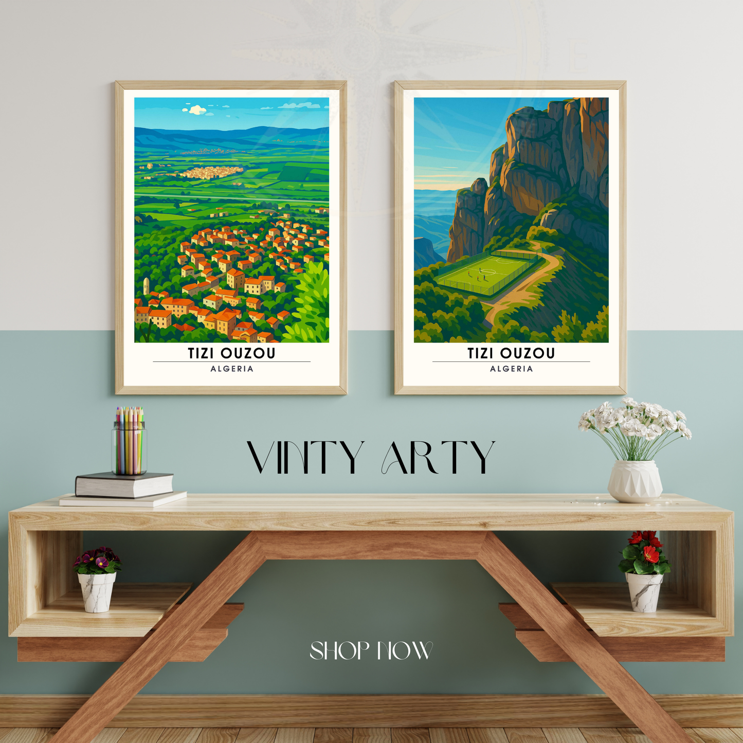 Affiche de voyage Tizi Ouzou | Poster Tizi Ouzou | Affiche Kabylie | Affiche Algérie