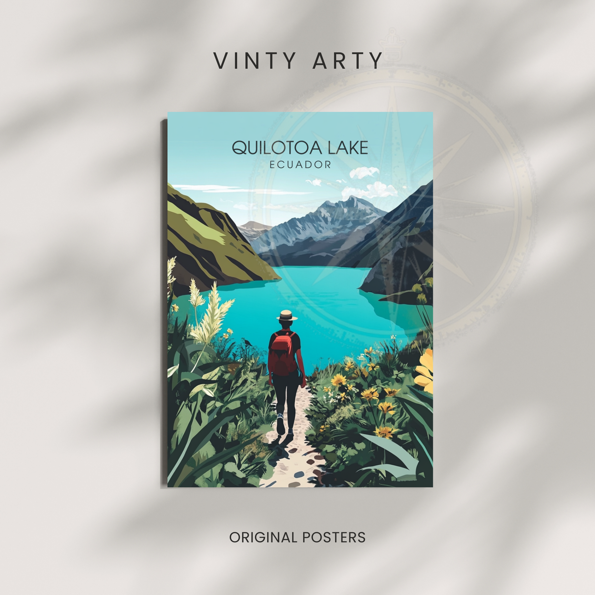 Affiche Lac Quilotoa | Impression Équateur | Affiche Lac