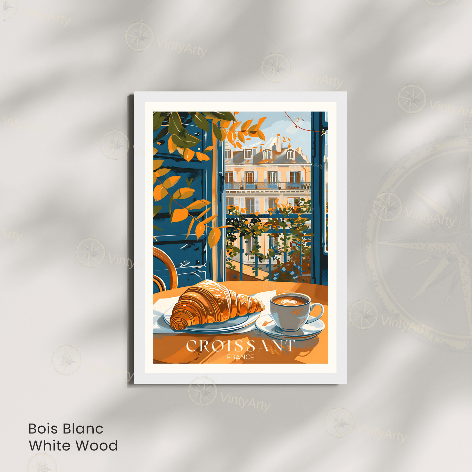 Affiche Paris | Impression déco croissant | Affiche France
