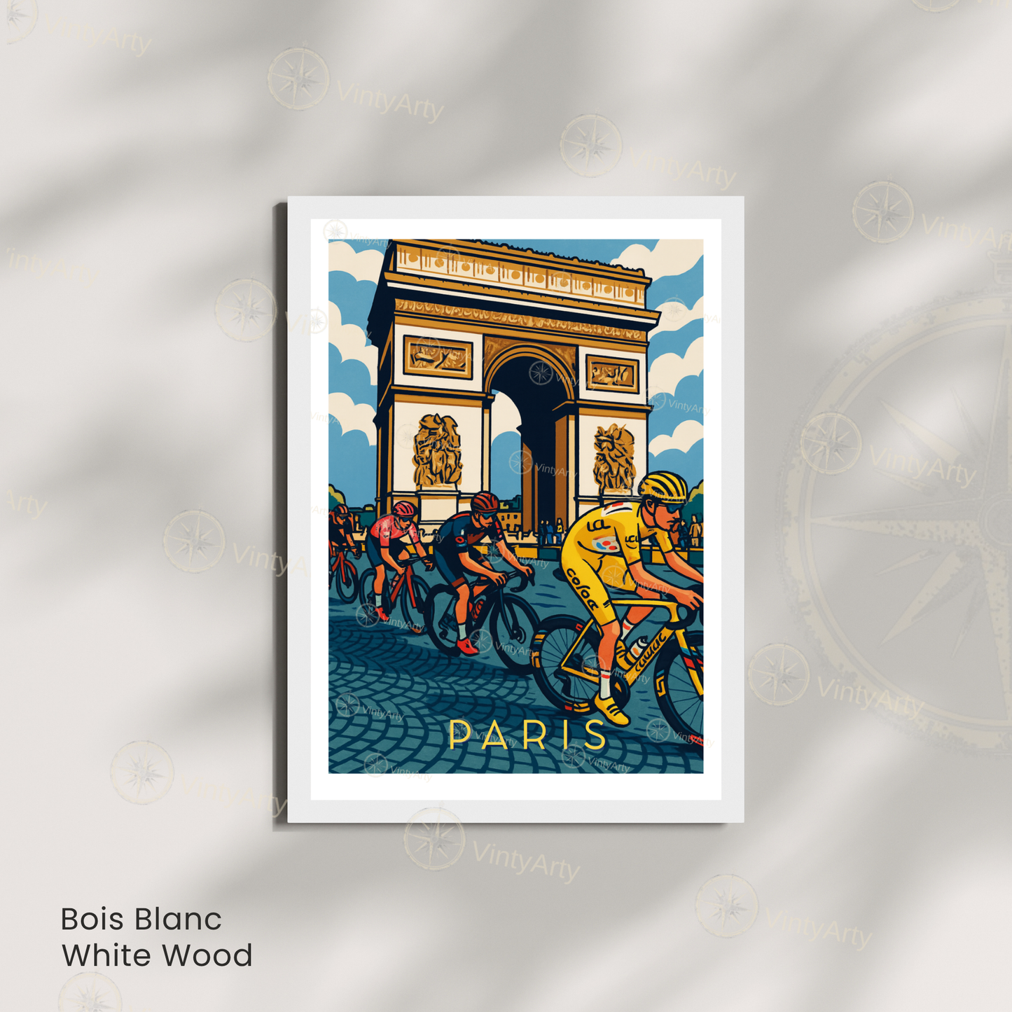 Affiche Tour de France –  Illustration Arc de Triomphe vélo course