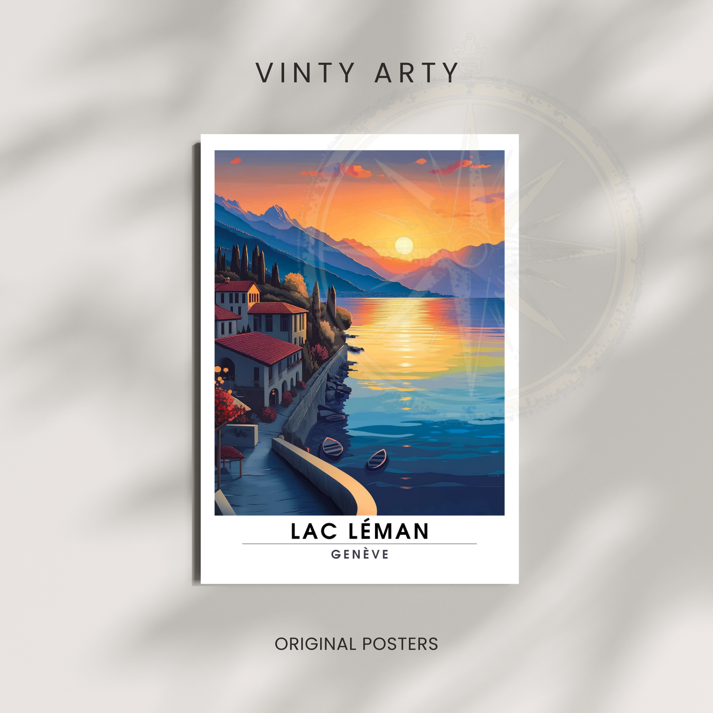 Affiche lac léman | Poster de voyage Suisse | Affiche Suisse