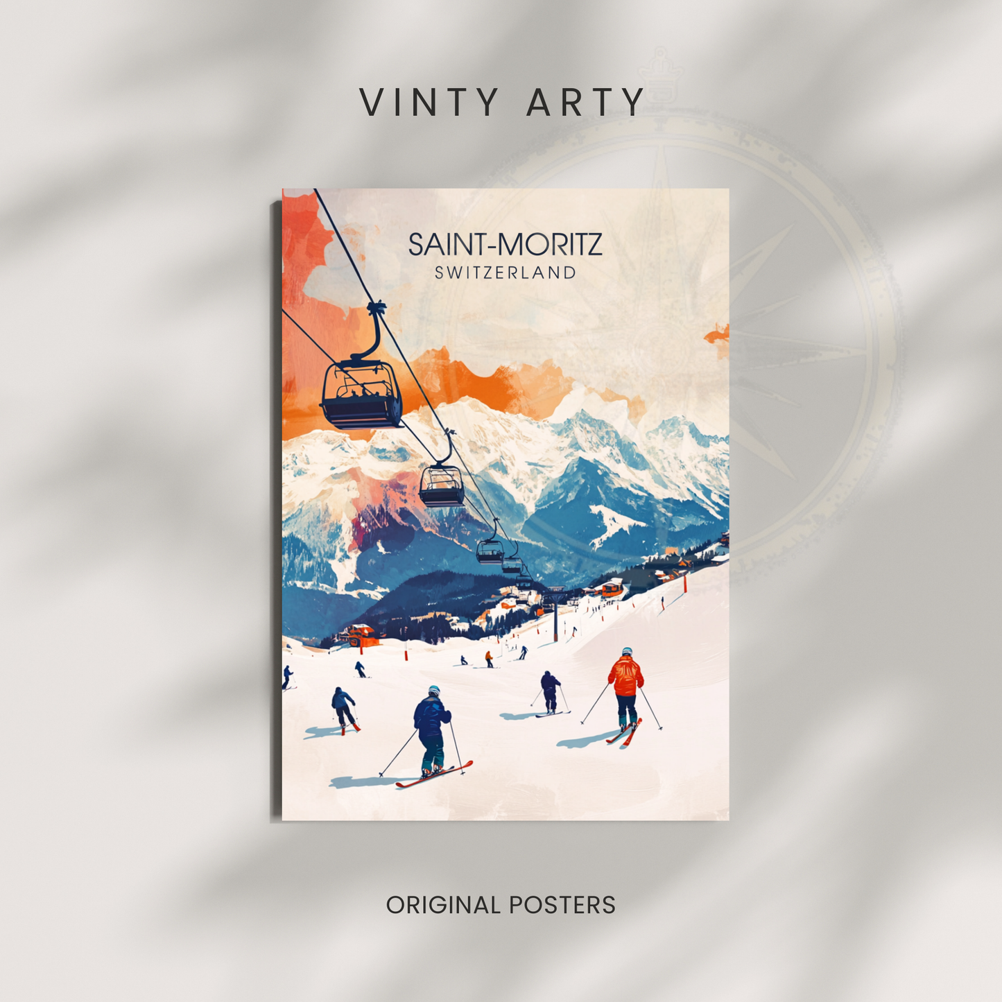 Affiche Saint-Moritz | Poster décoratif Suisse | Affiche Suisse