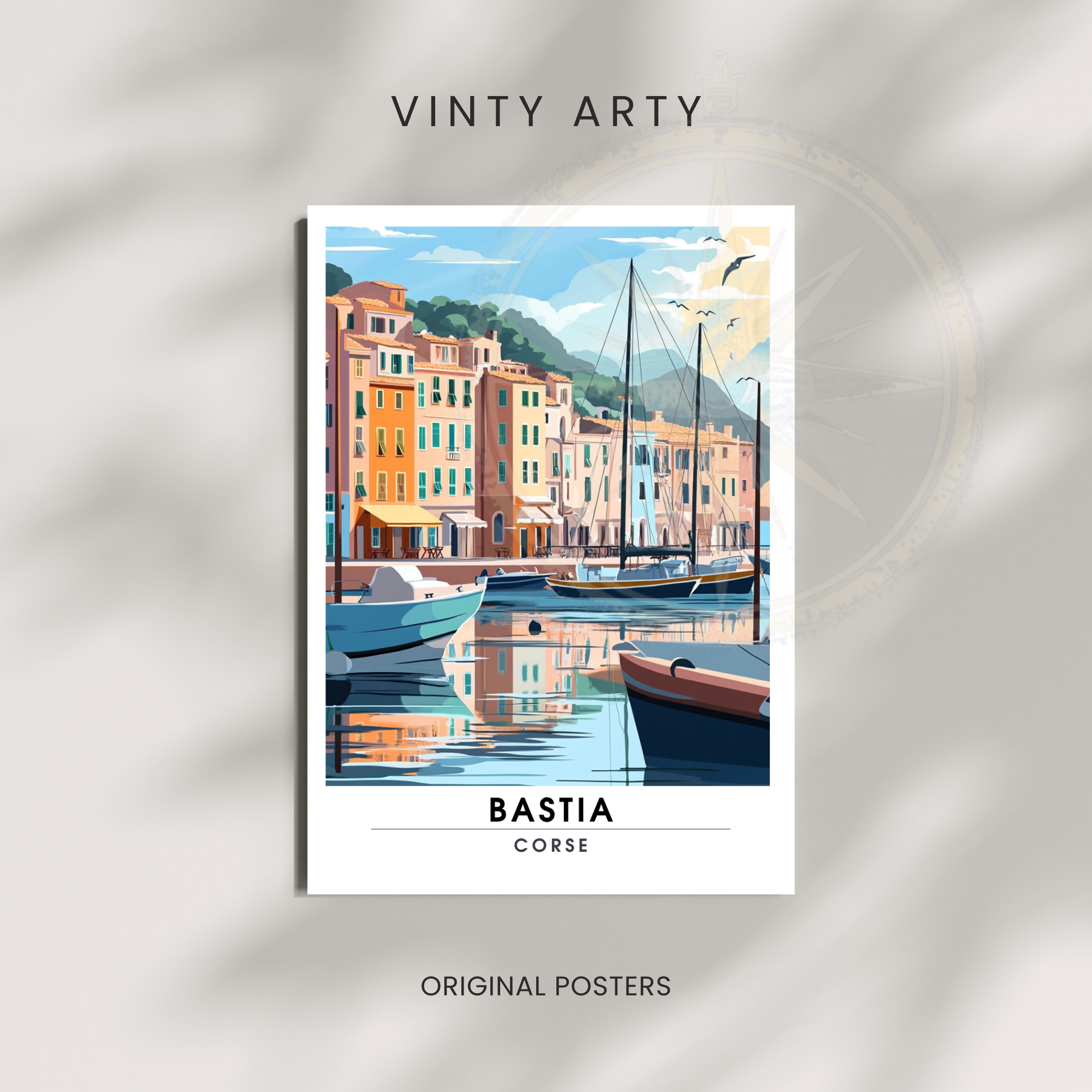 Affiche Bastia | Impression de voyage Corse | Affiche Corse