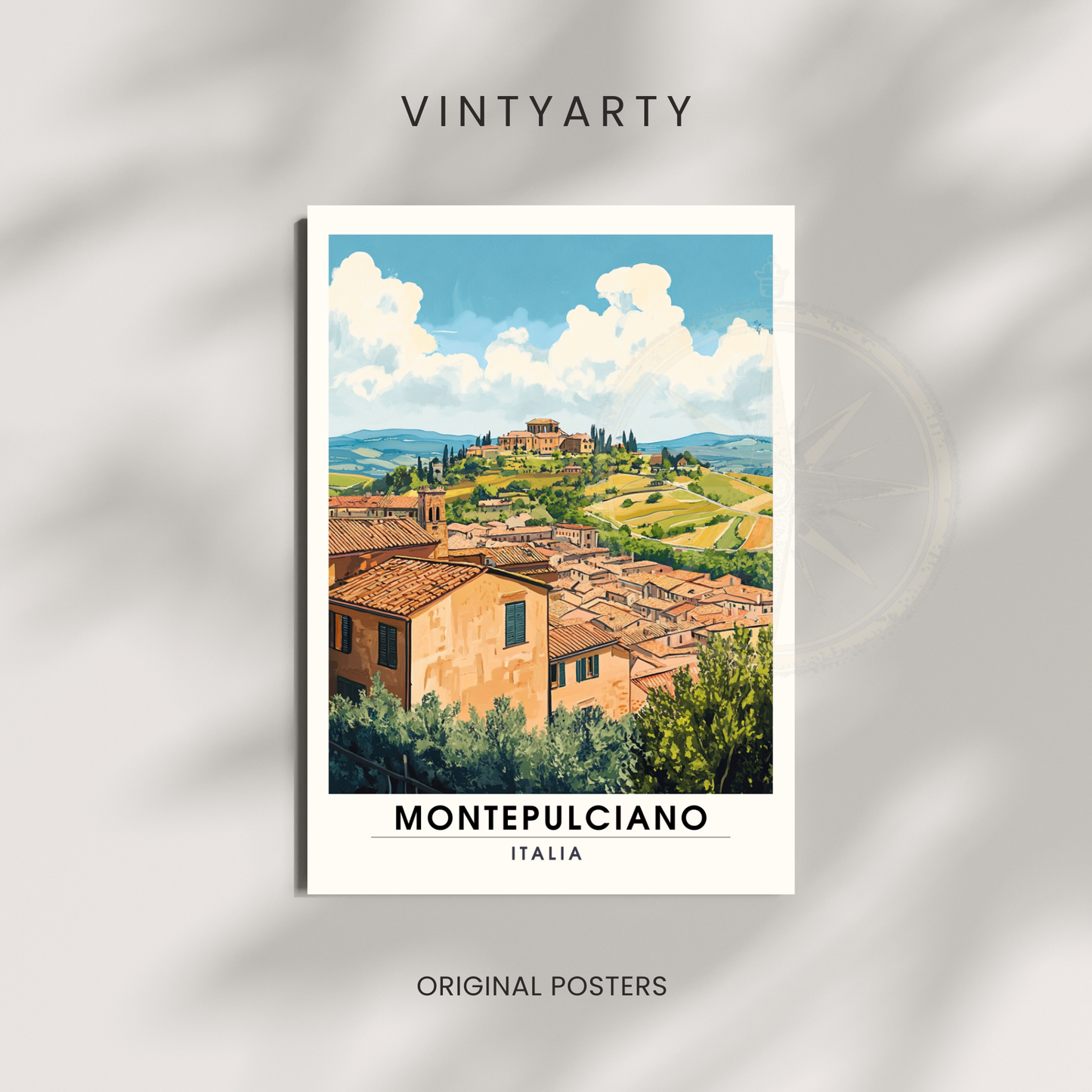 Affiche Montepulciano | Impression Montepulciano, Italie | Impression Italie (Copie)