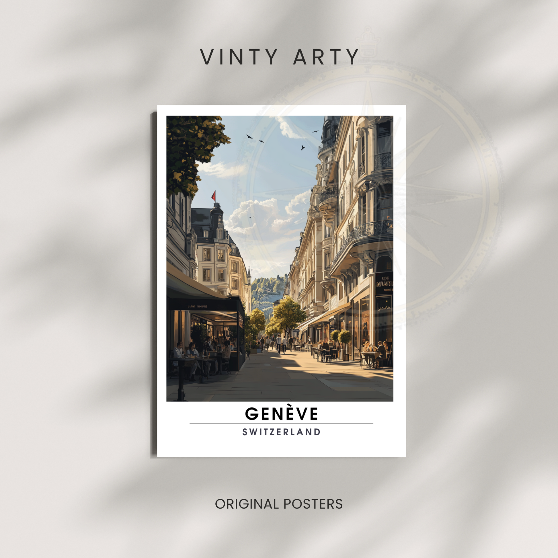 Affiche Genève | Poster de voyage Suisse | Affiche Suisse