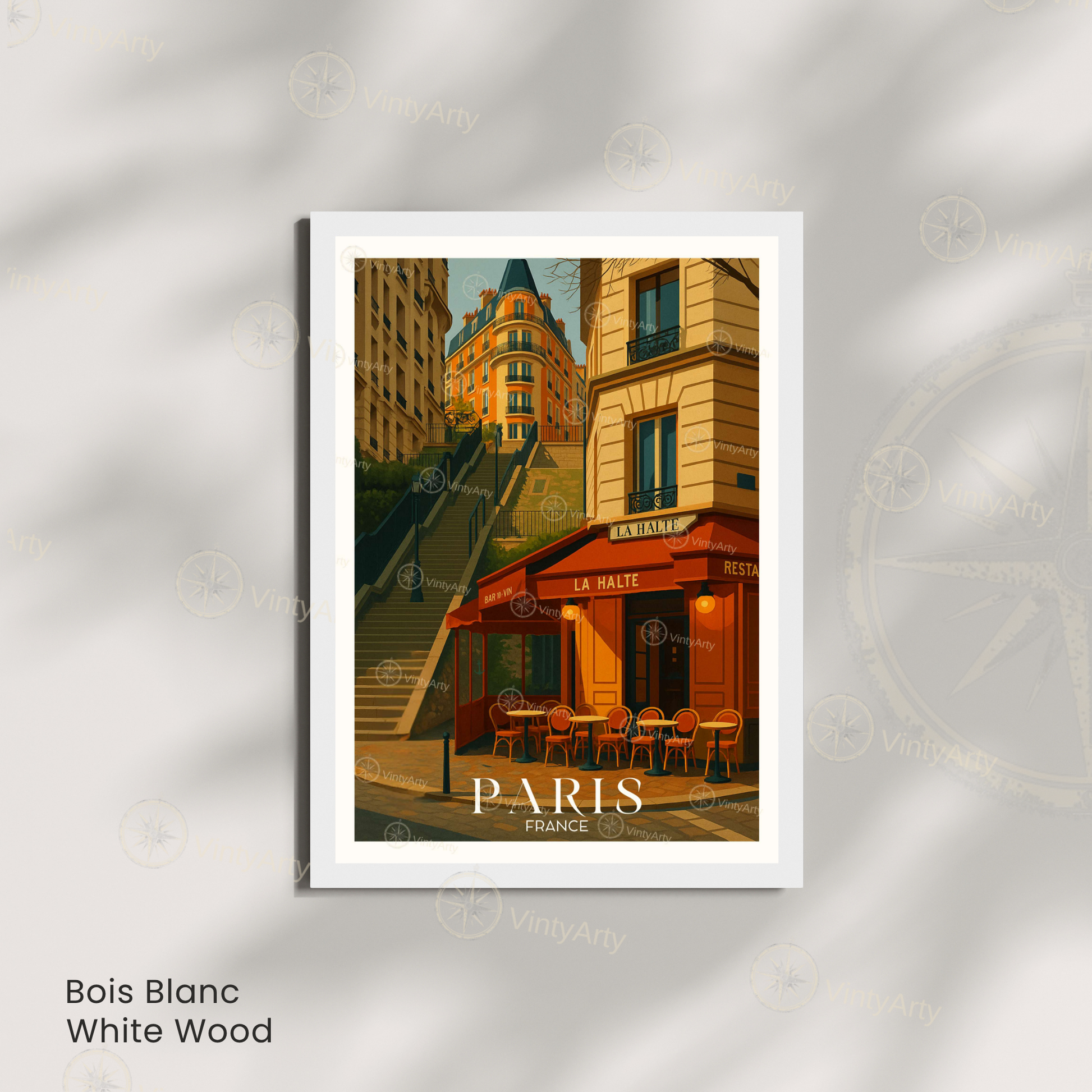 Affiche Paris | Impression Café La Halte | Affiche France
