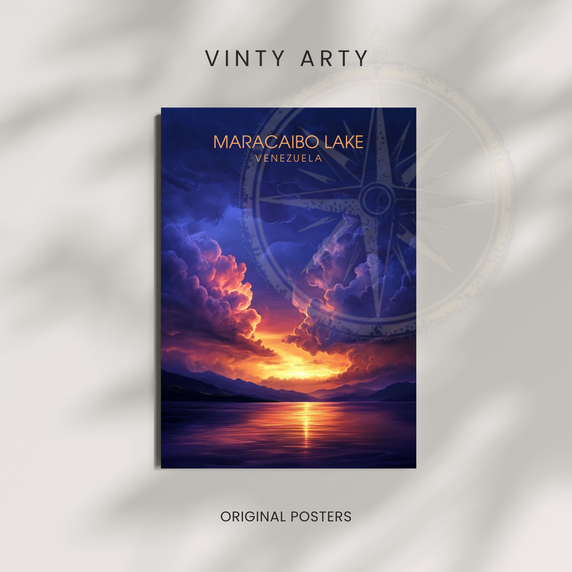 Affiche Lac Maracaibo| Poster de voyage Venezuela | Affiche Lac