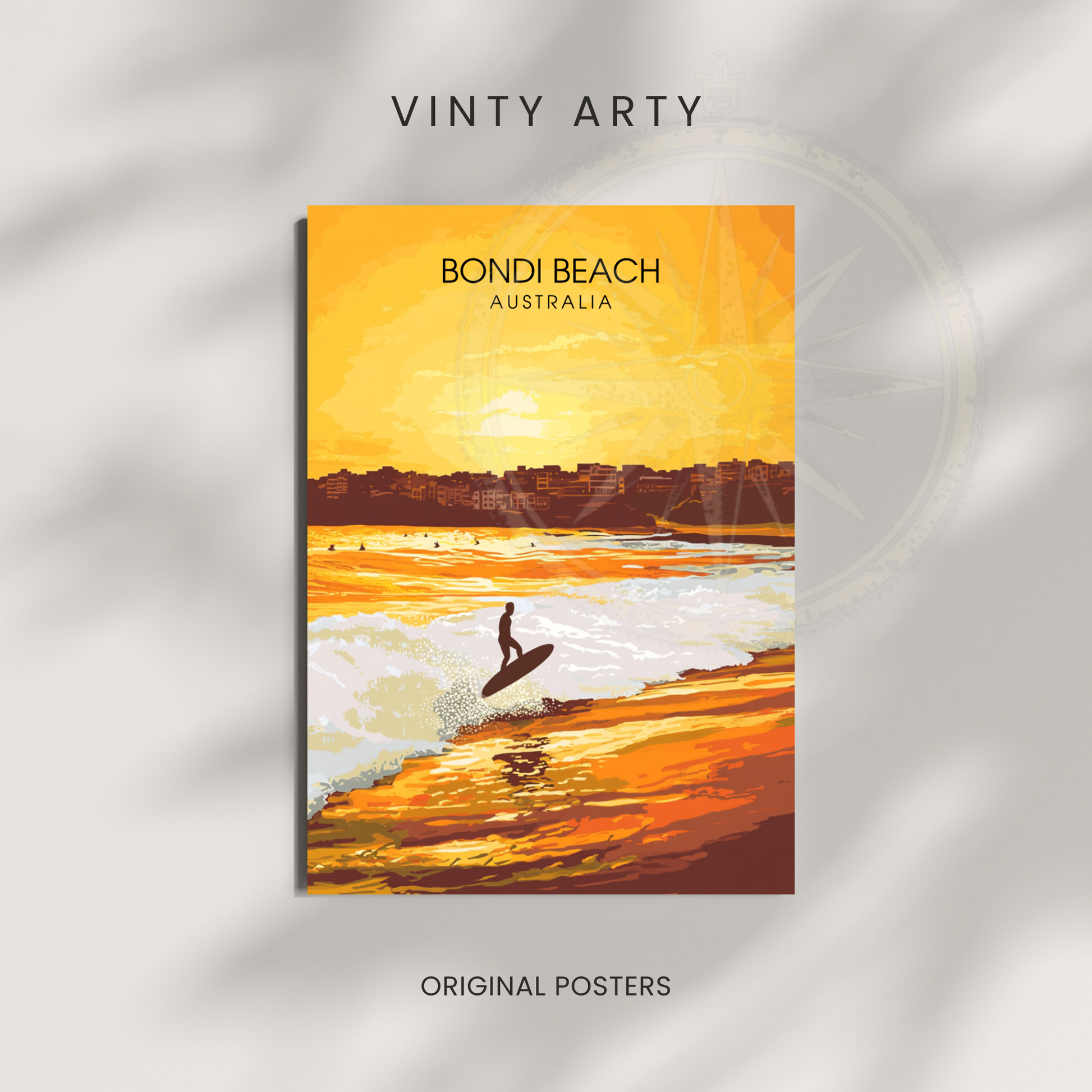 Affiche Plage de Bondi | Poster Australie | Affiche Australie