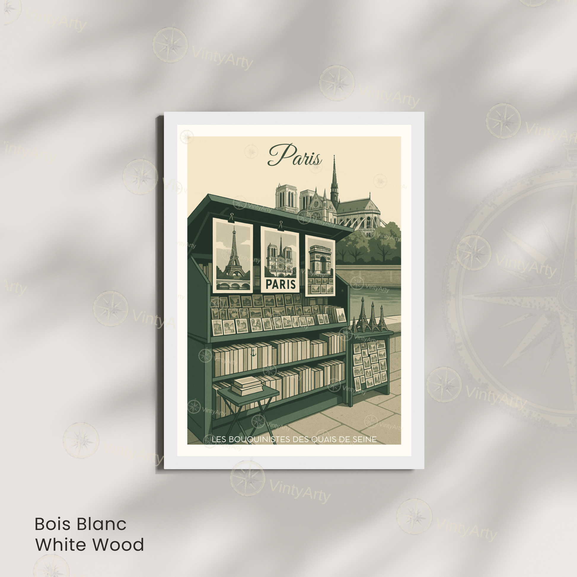 Affiche Paris | Poster les bouquinistes des quais de Paris | Affiche France