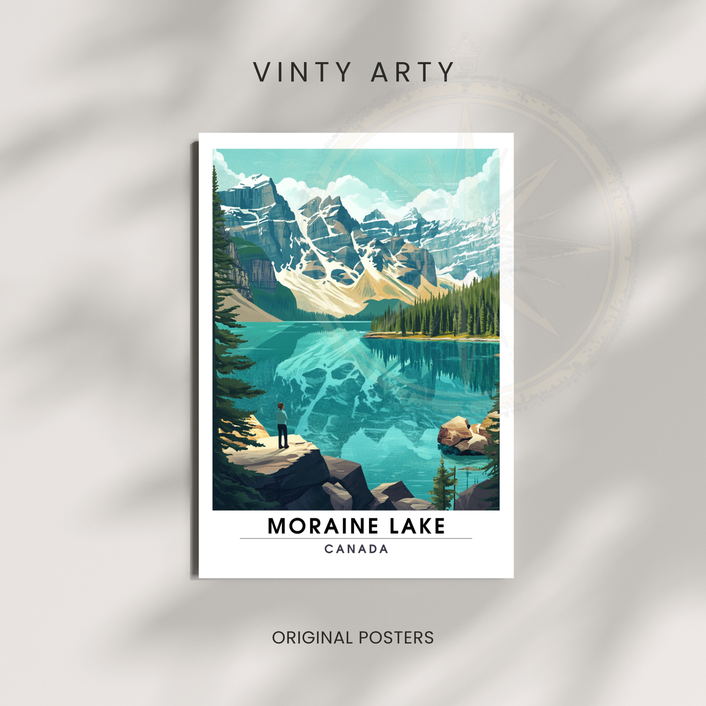 Affiche Lac Moraine | Poster de voyage Canada | Affiche Lac