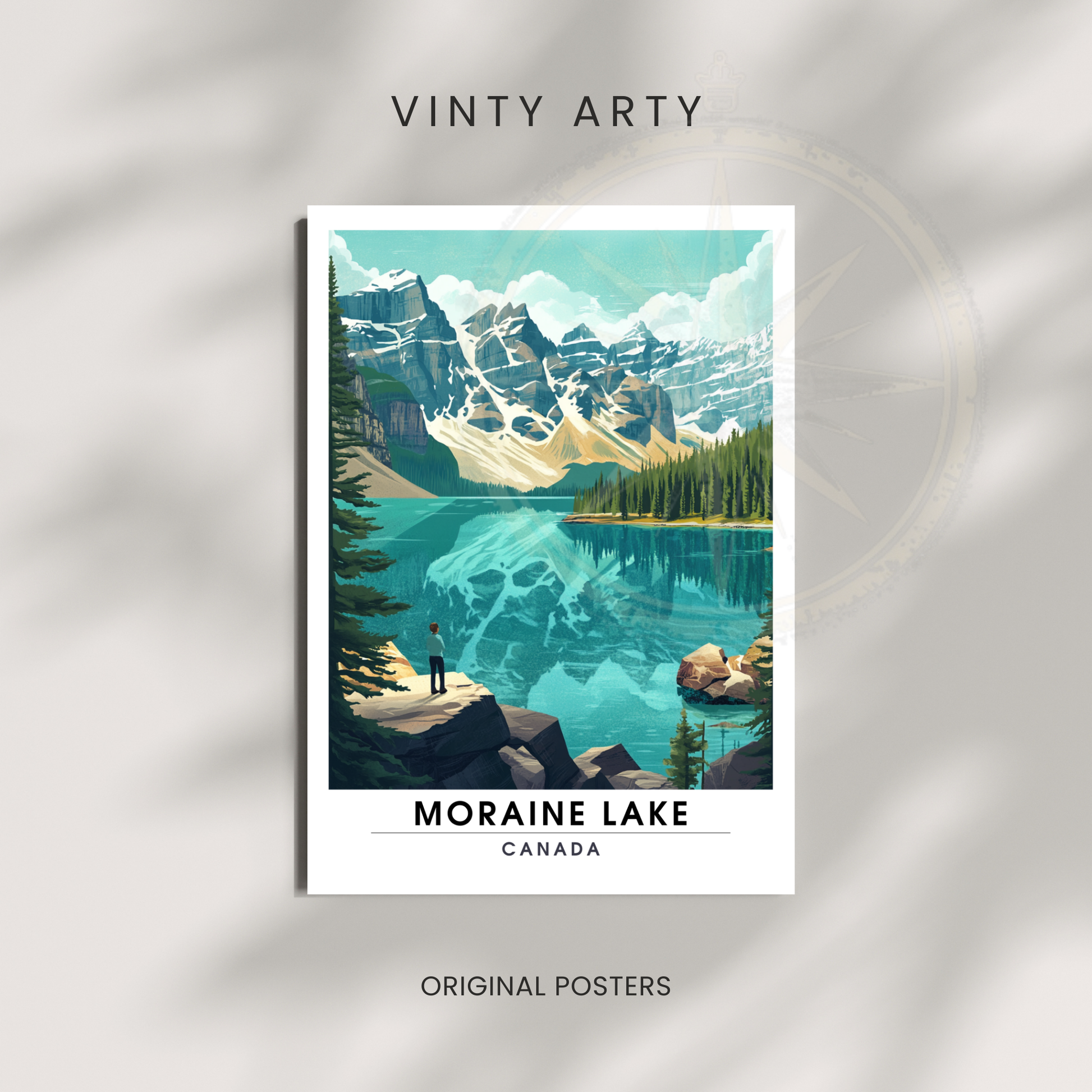 Affiche Lac Moraine | Poster de voyage Canada | Affiche Lac