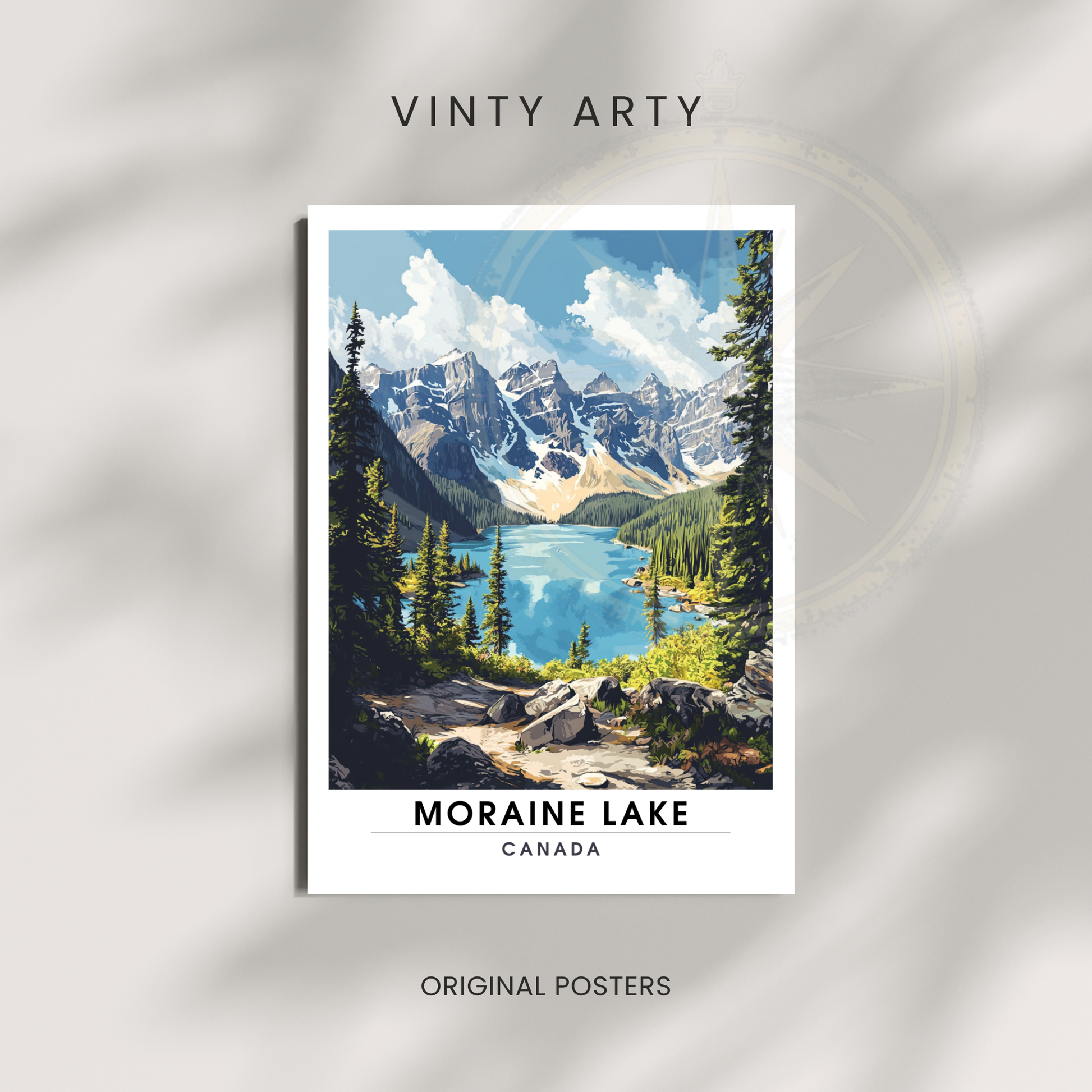 Affiche Lac Moraine | Impression de voyage Canada | Affiche Lac